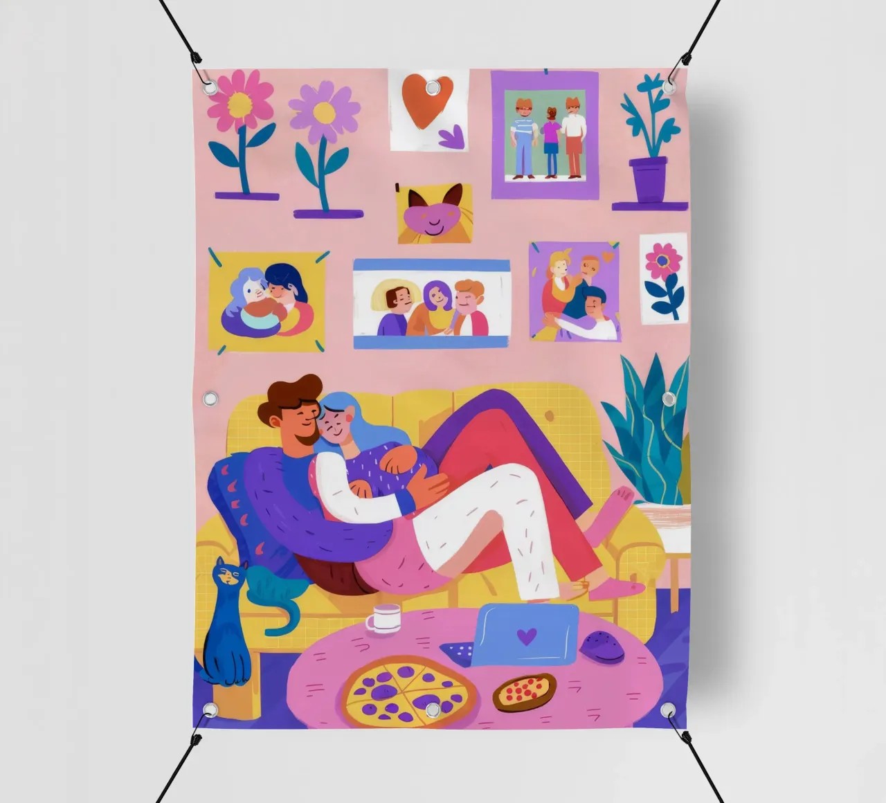 Momento d'amore dei genitori telo in pvc da Aurora Muse