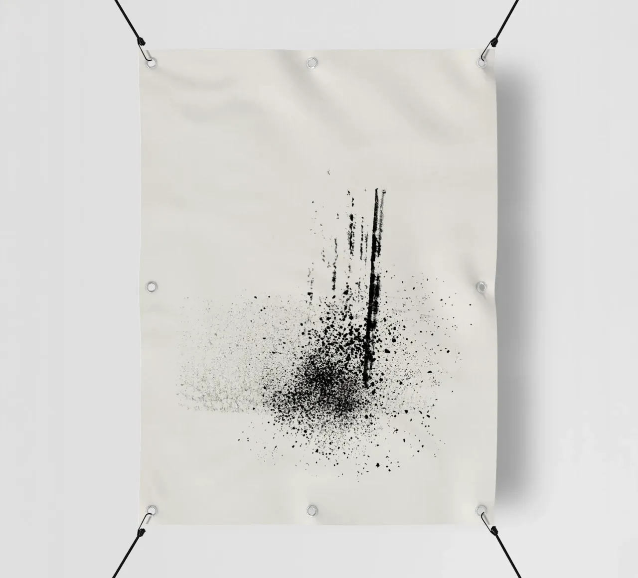 Modern abstract of paint splatters beige background telo in pvc da Imaginative