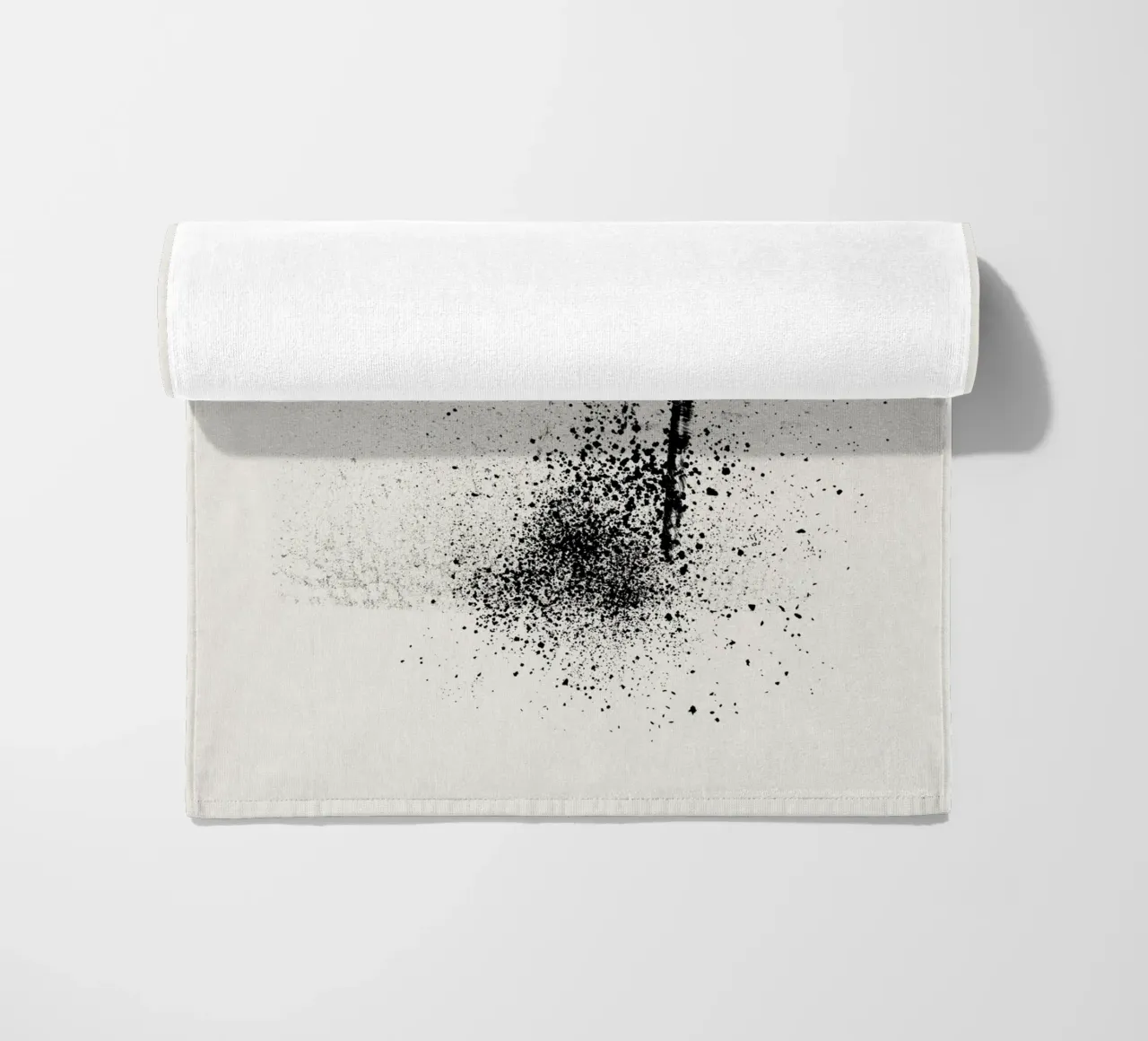 Modern abstract of paint splatters beige background telo mare da Imaginative