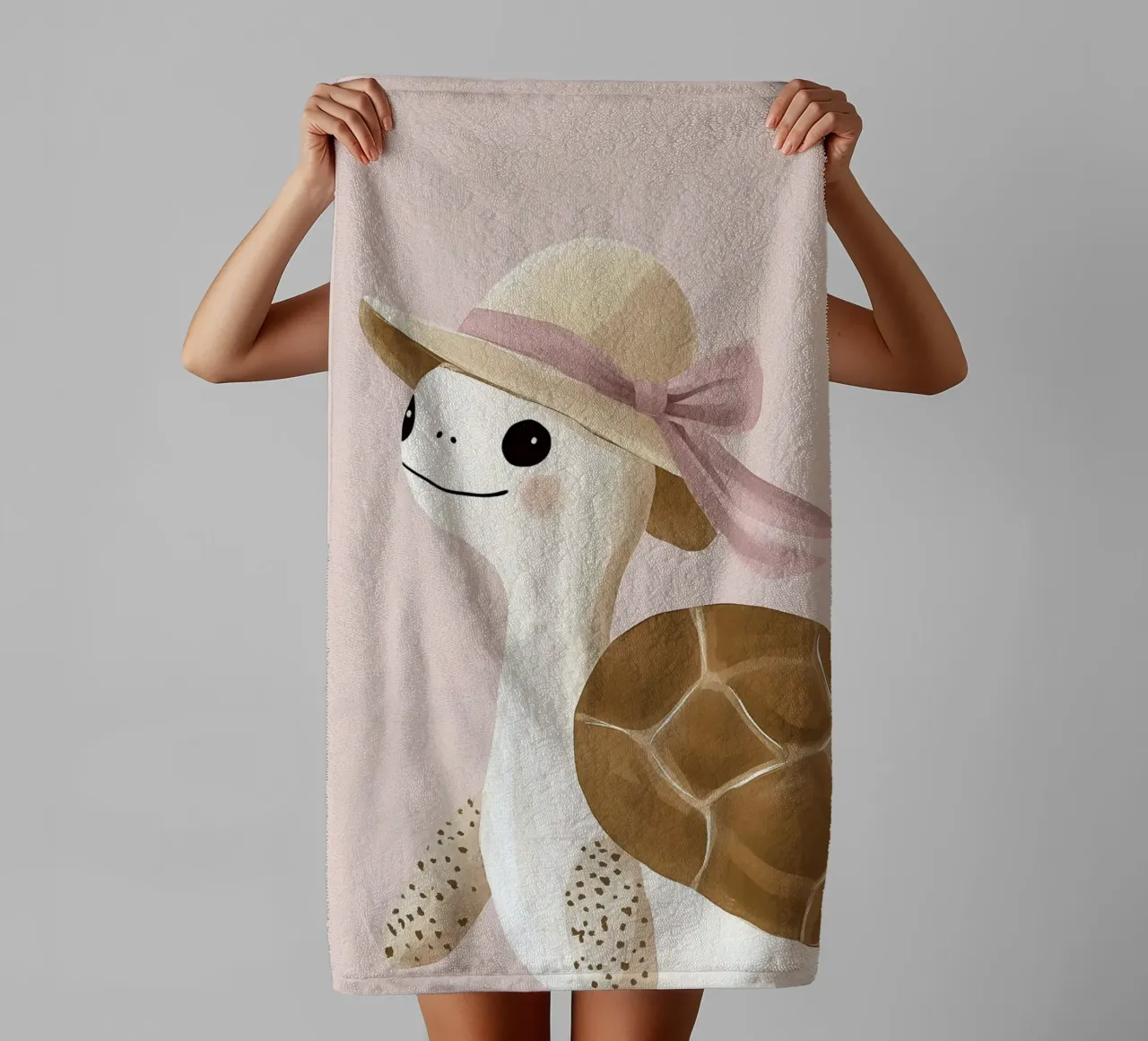 Cute Tortoise Print, Turtle Poster, Nursery Art towel by Little Lola