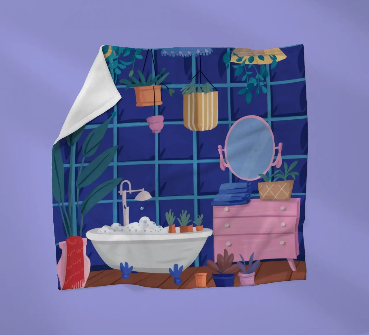 Bagno Indaco Calma coperta in pile da Aurora Muse