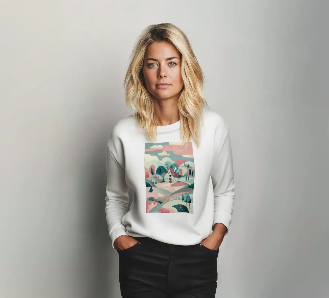 Whimsical Landscape Path sweatshirt by Jasper Rune