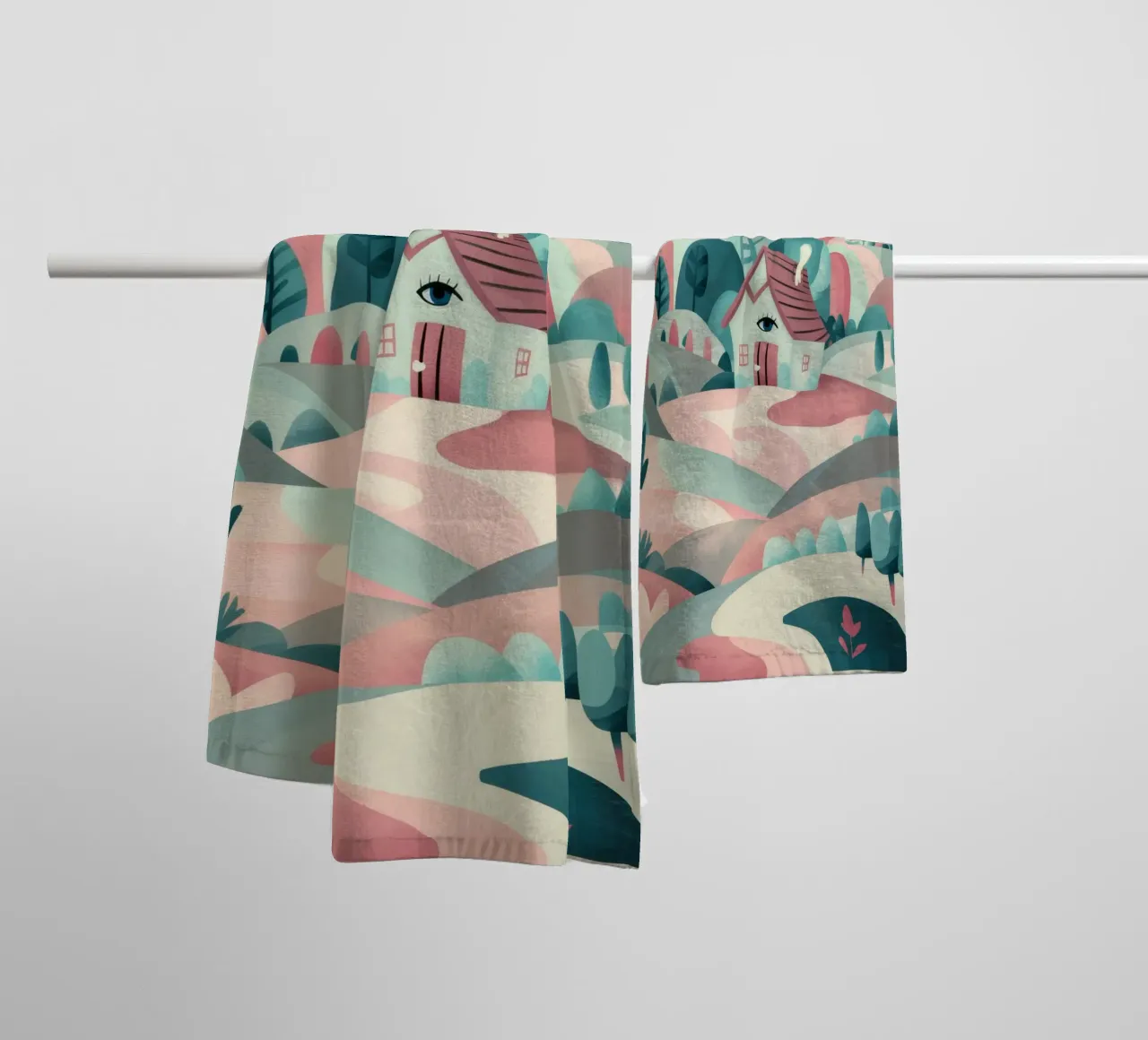 Whimsical Landscape Path towel by Jasper Rune