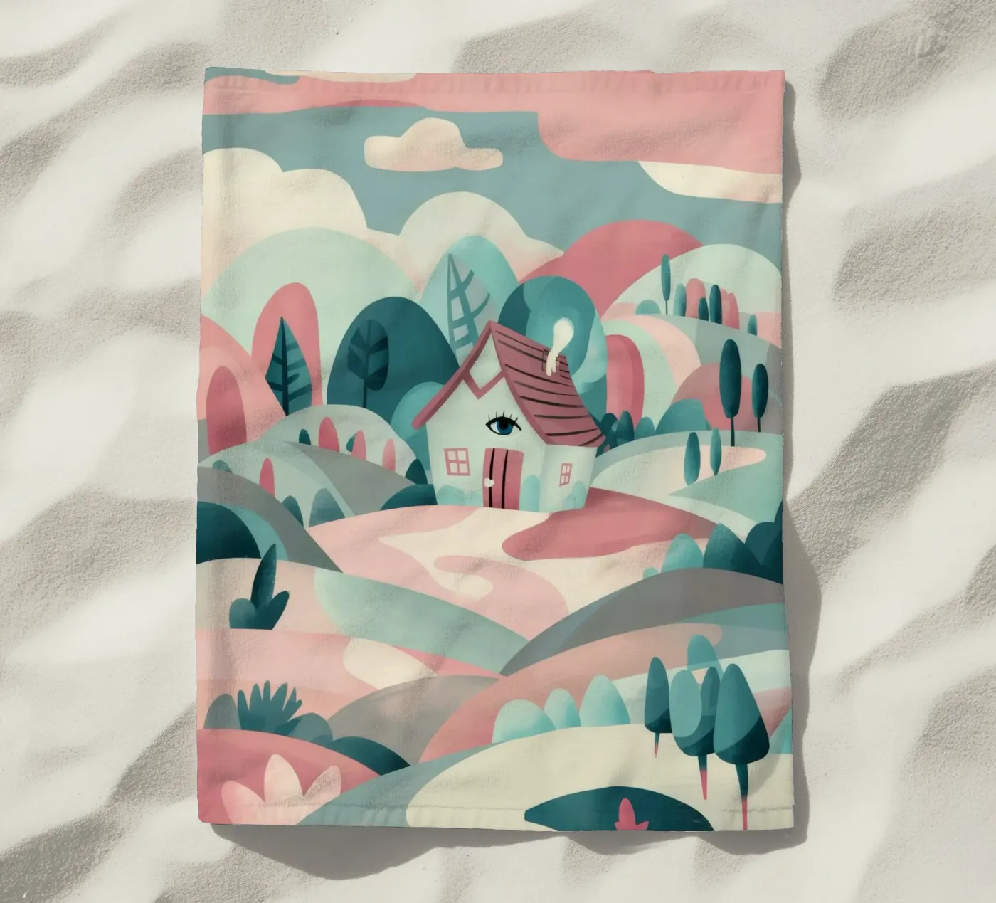 Whimsical Landscape Path beach towel by Jasper Rune