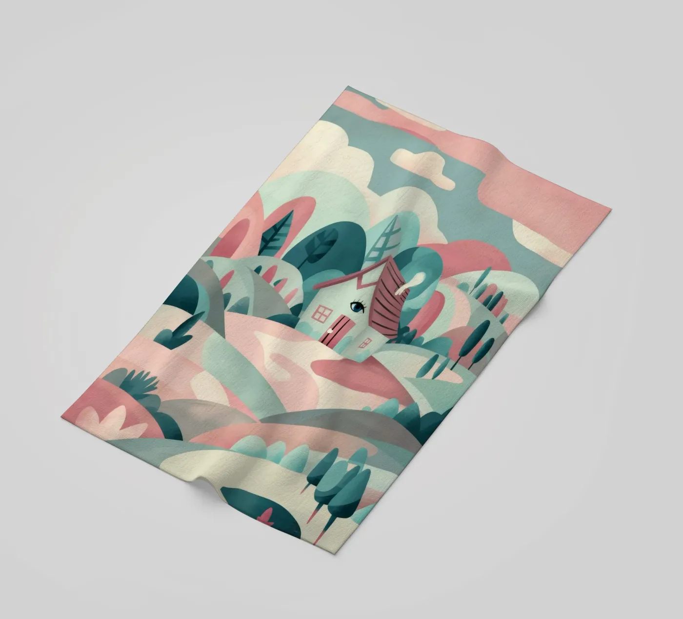 Whimsical Landscape Path beach towel by Jasper Rune