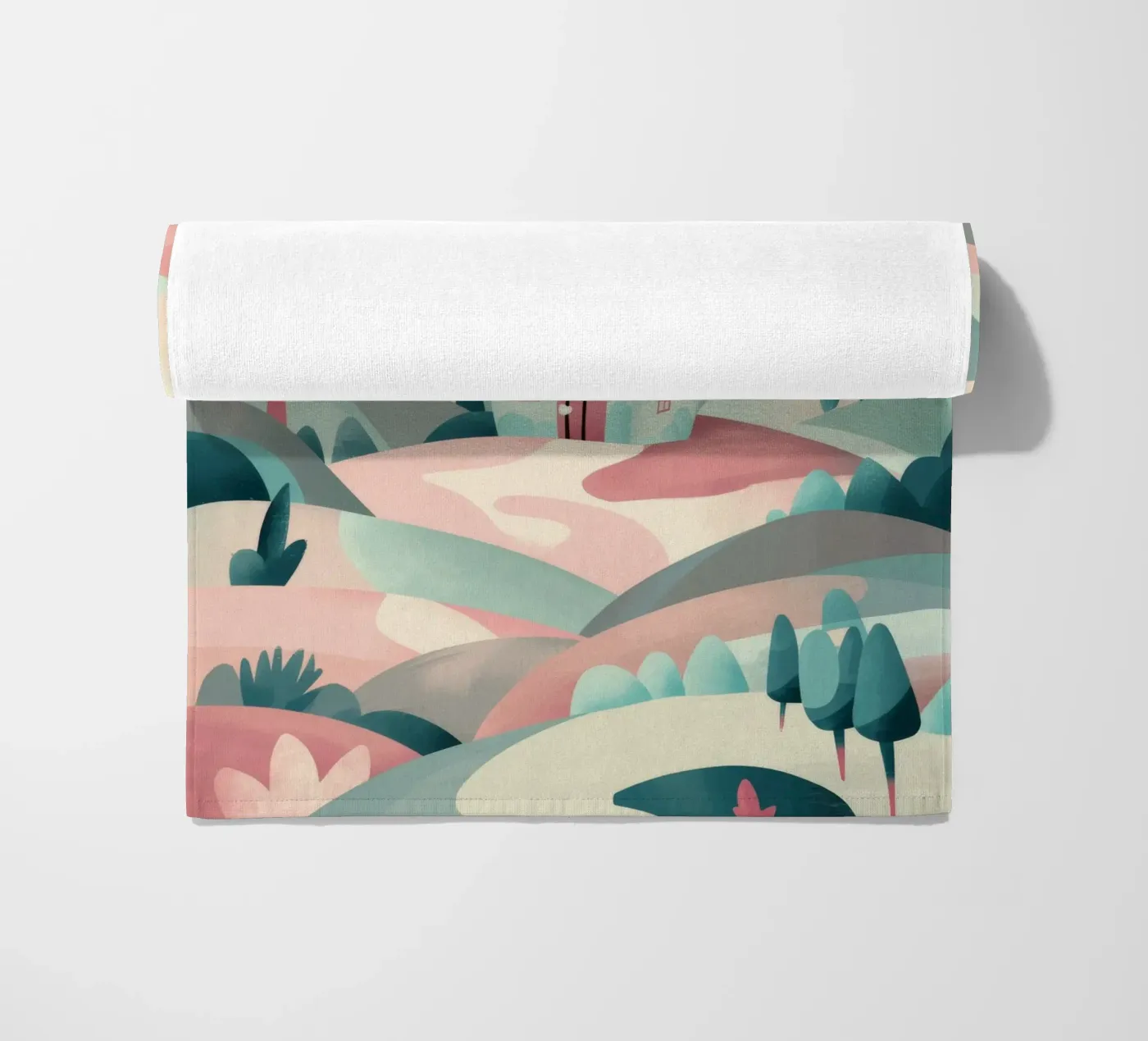 Whimsical Landscape Path beach towel by Jasper Rune