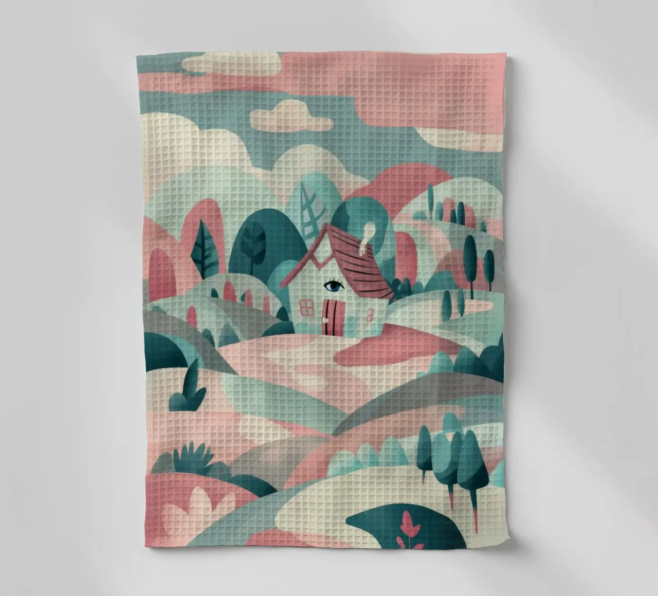 Whimsical Landscape Path tea towel by Jasper Rune