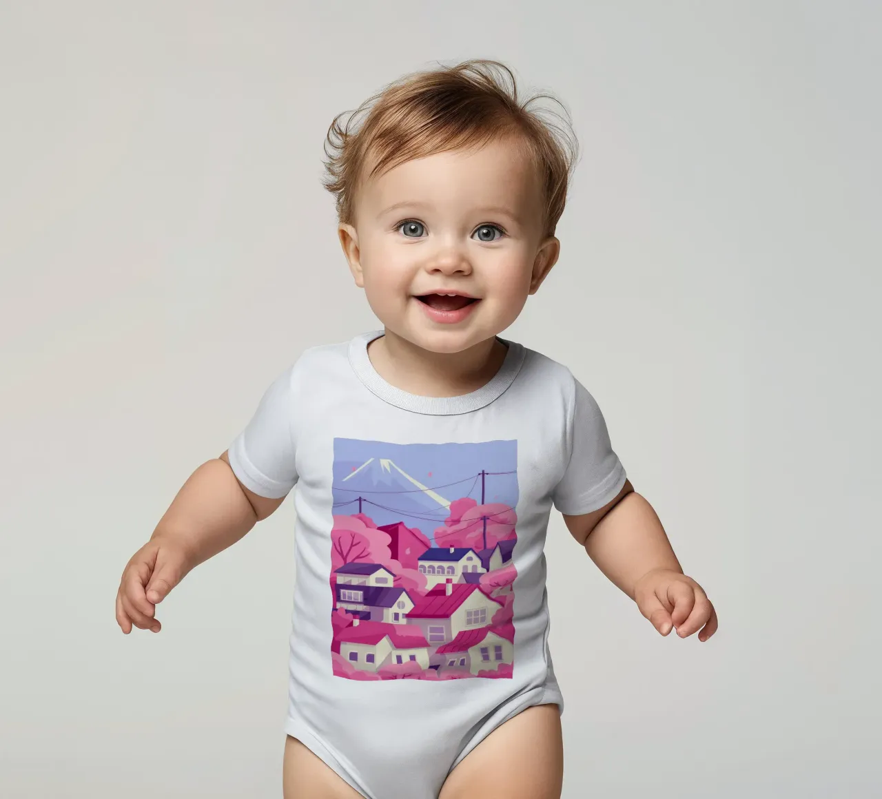 Sakura Peak Serenity body neonato maniche corte da Lumi Eyes