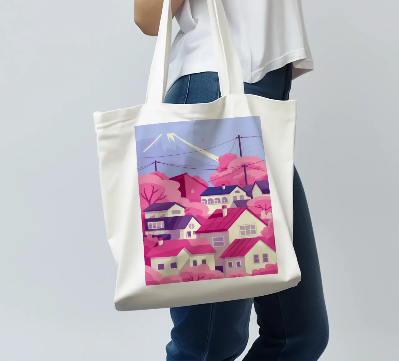 Sakura Peak Serenity borsa in juta da Lumi Eyes