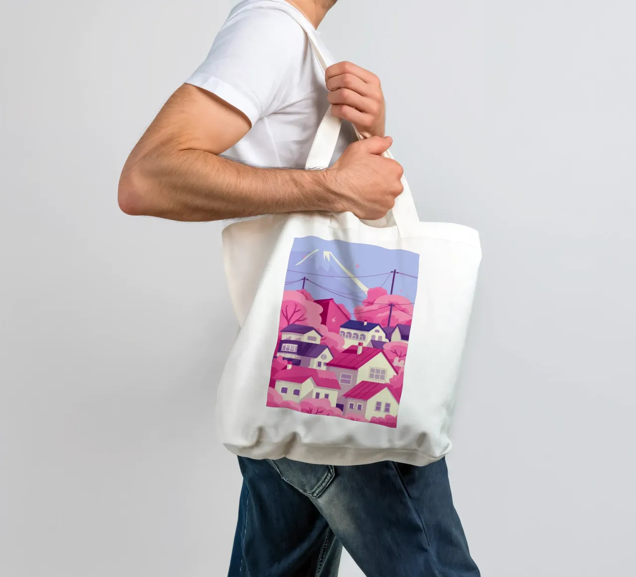 Sakura Peak Serenity borsa in juta da Lumi Eyes