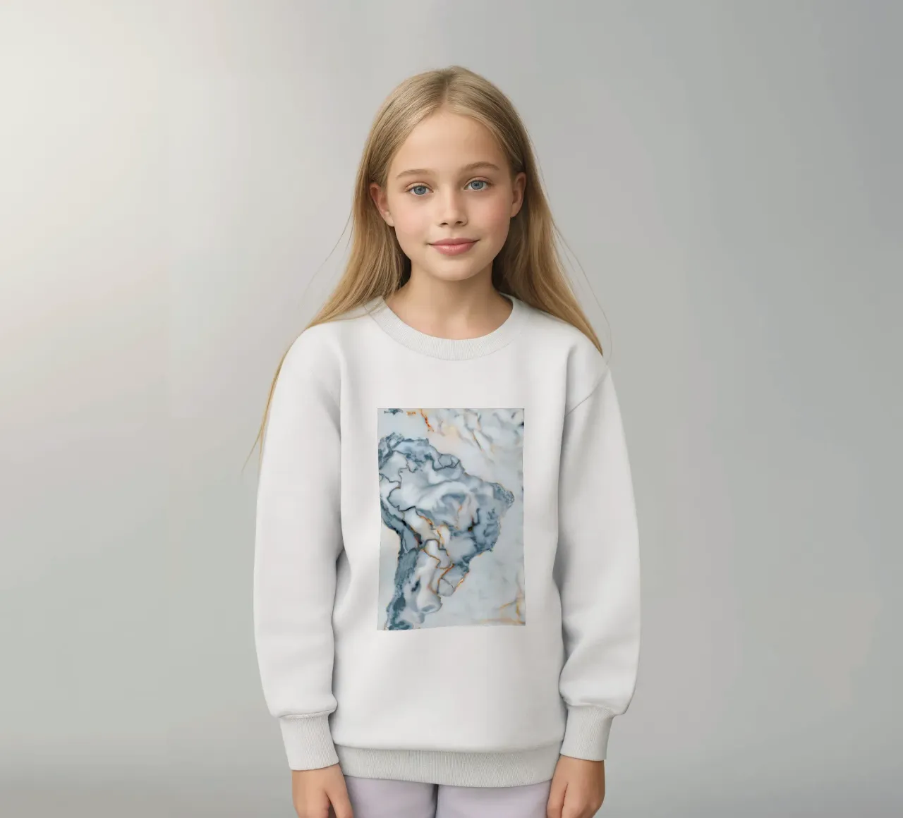 Brazil Marble Map kids sweatshirt by Octavian