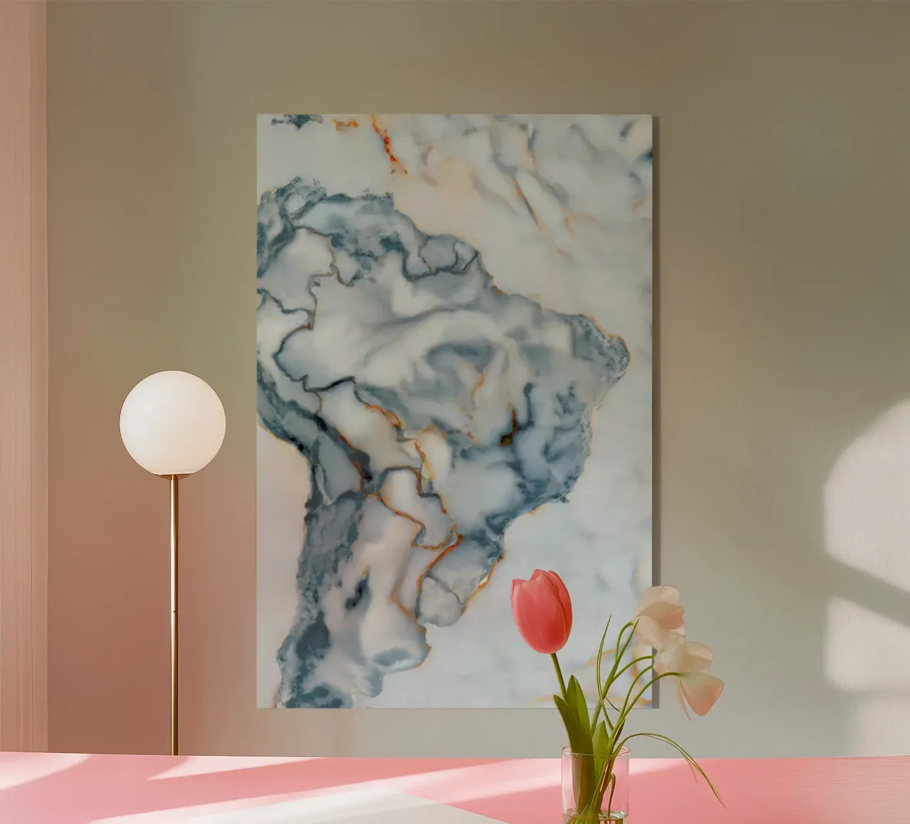 Brazil Marble Map acrylic glass by Octavian