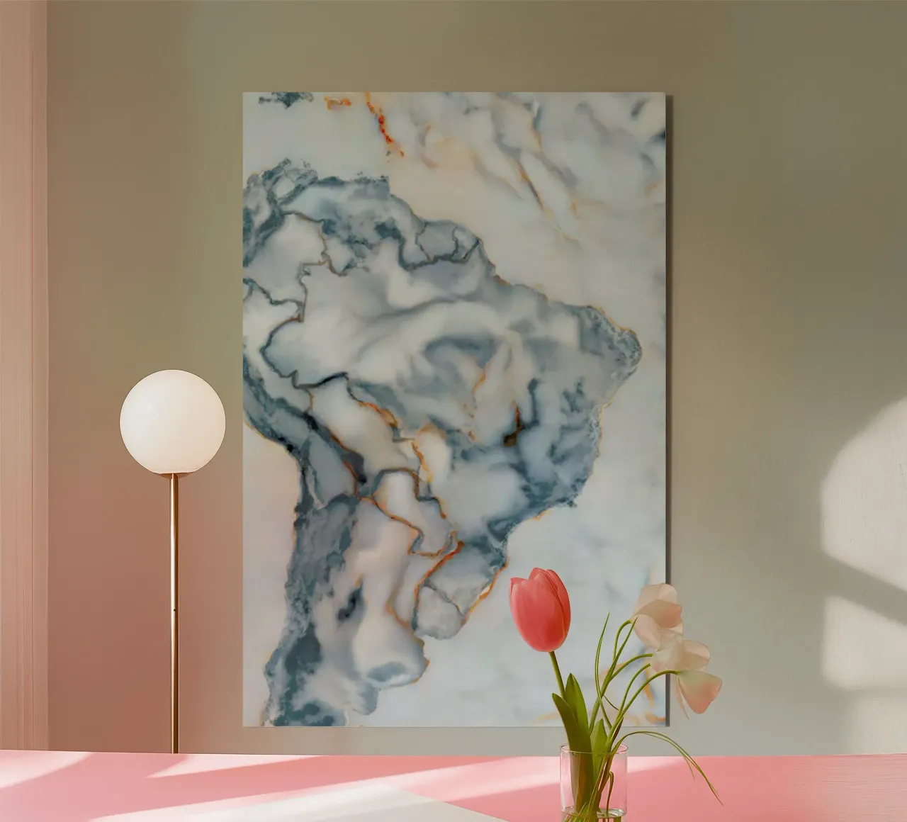 Brazil Marble Map alu-dibond by Octavian
