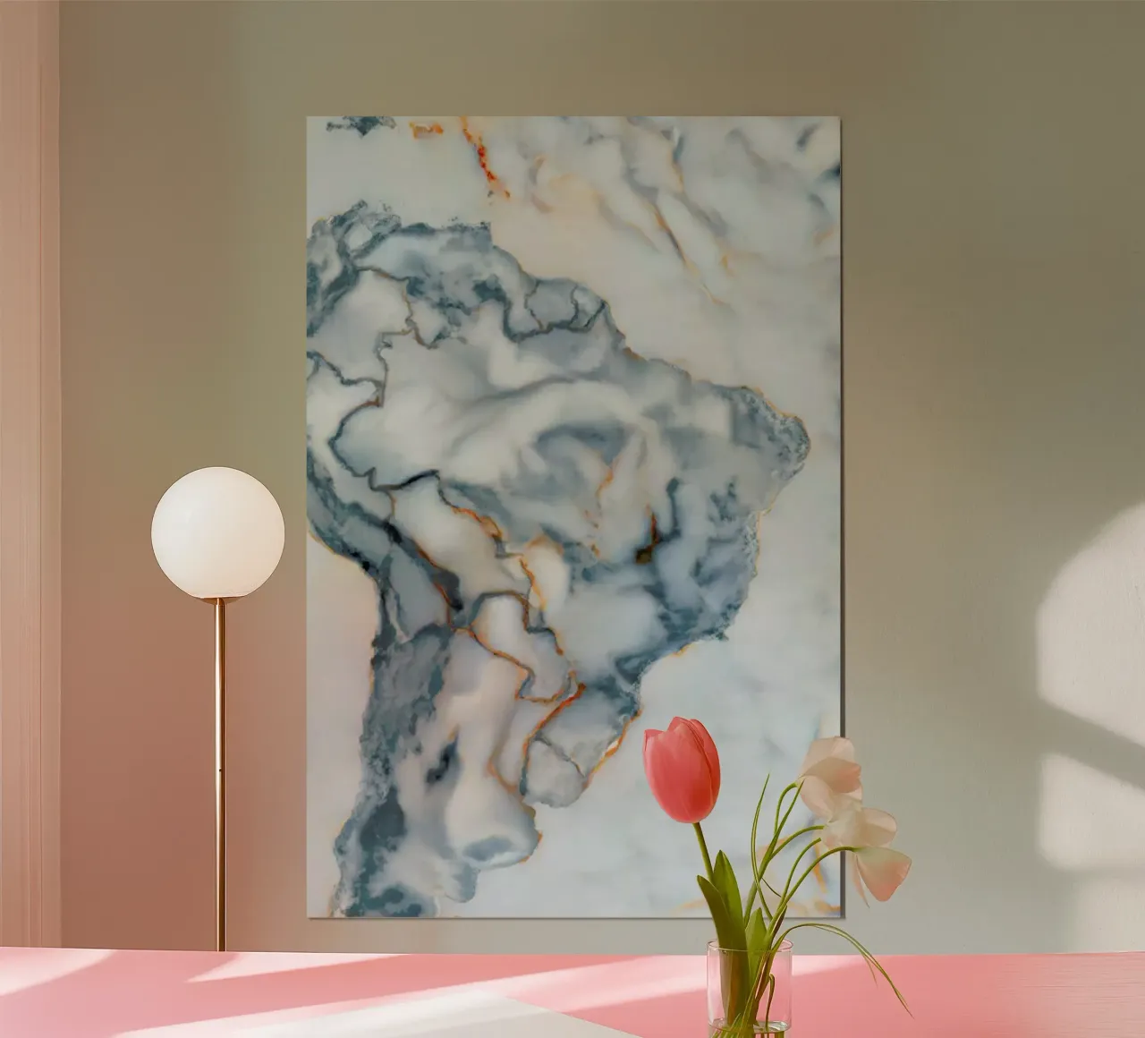 Brazil Marble Map poster da Octavian
