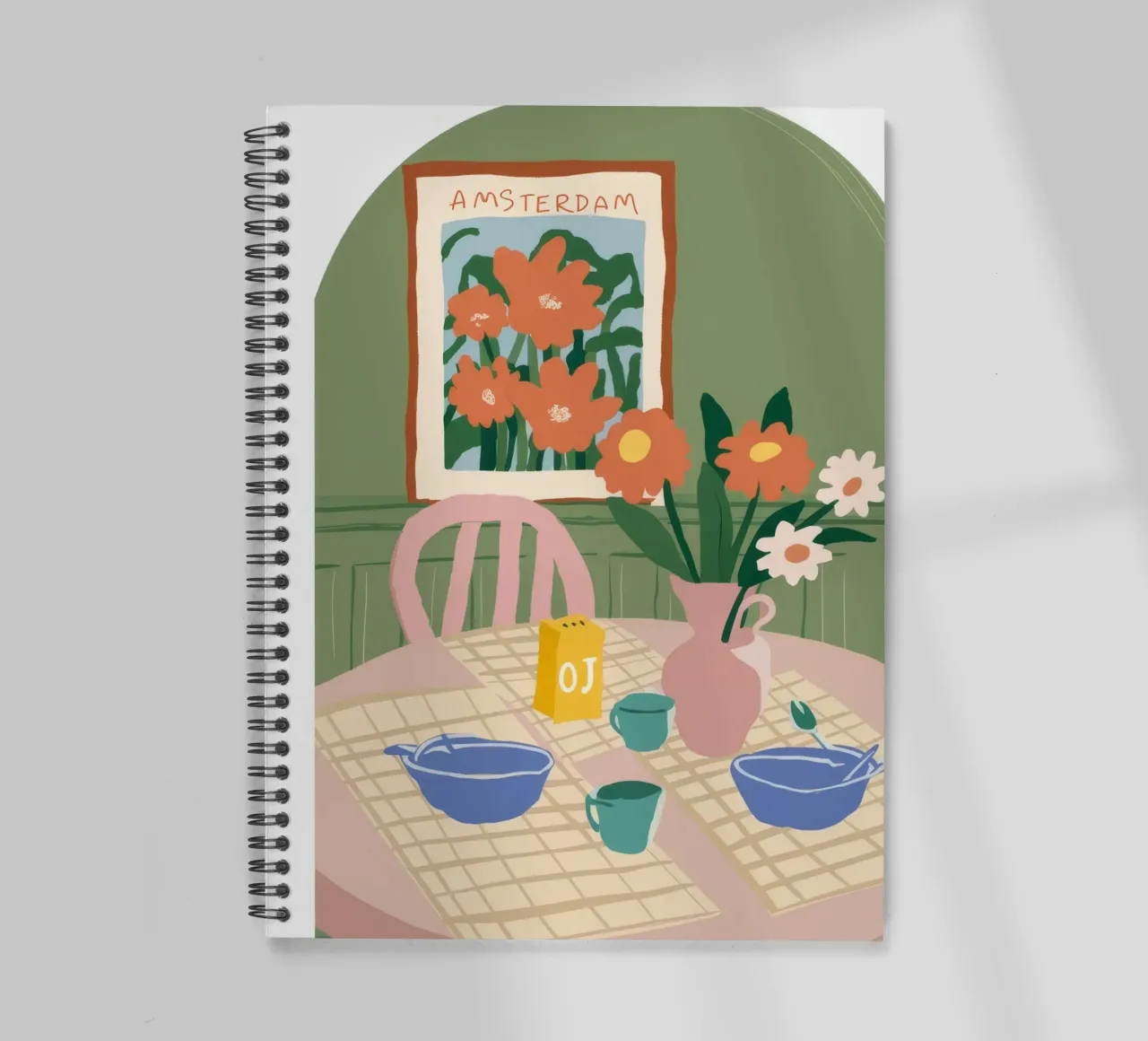 Amsterdam Table Morning spiral notebook by Aurora Muse