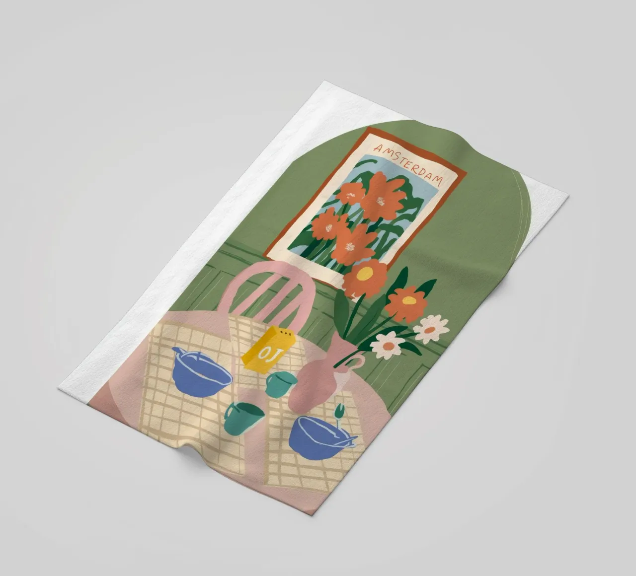 Amsterdam Table Morning beach towel by Aurora Muse