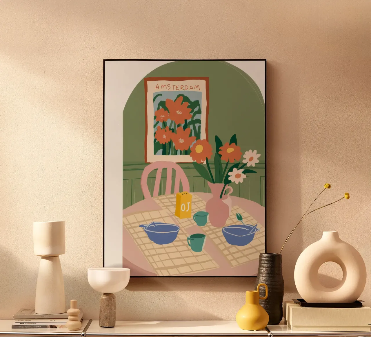 Amsterdam Table Morning alu-dibond by Aurora Muse
