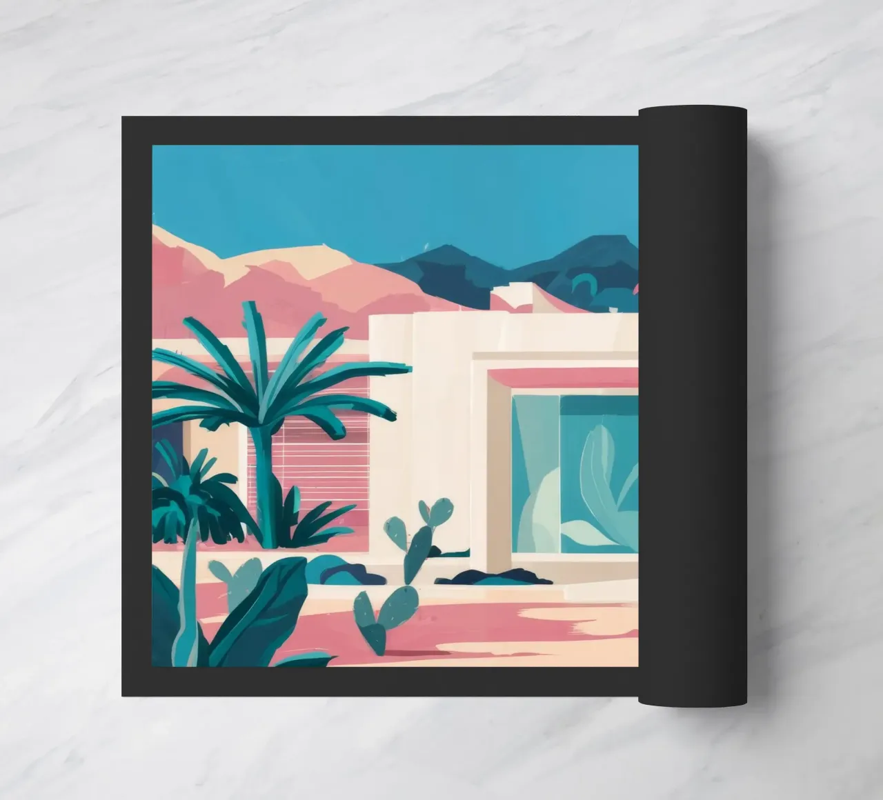 Pink Desert Oasis doormat by Jasper Rune