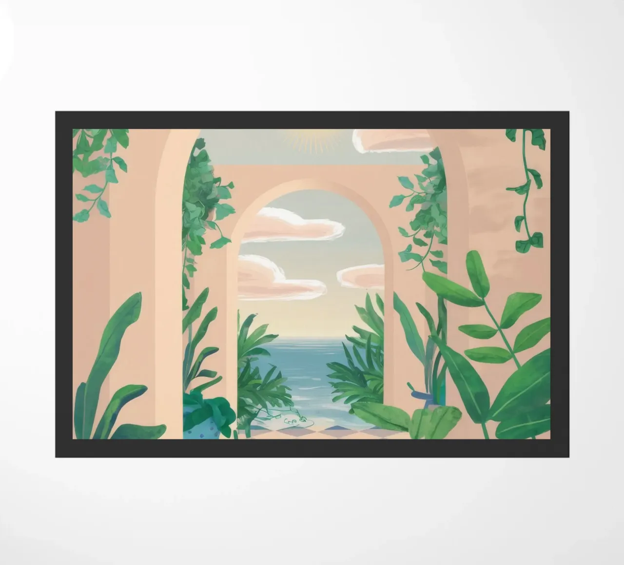 Verdant Archway Dream doormat by Lumi Eyes