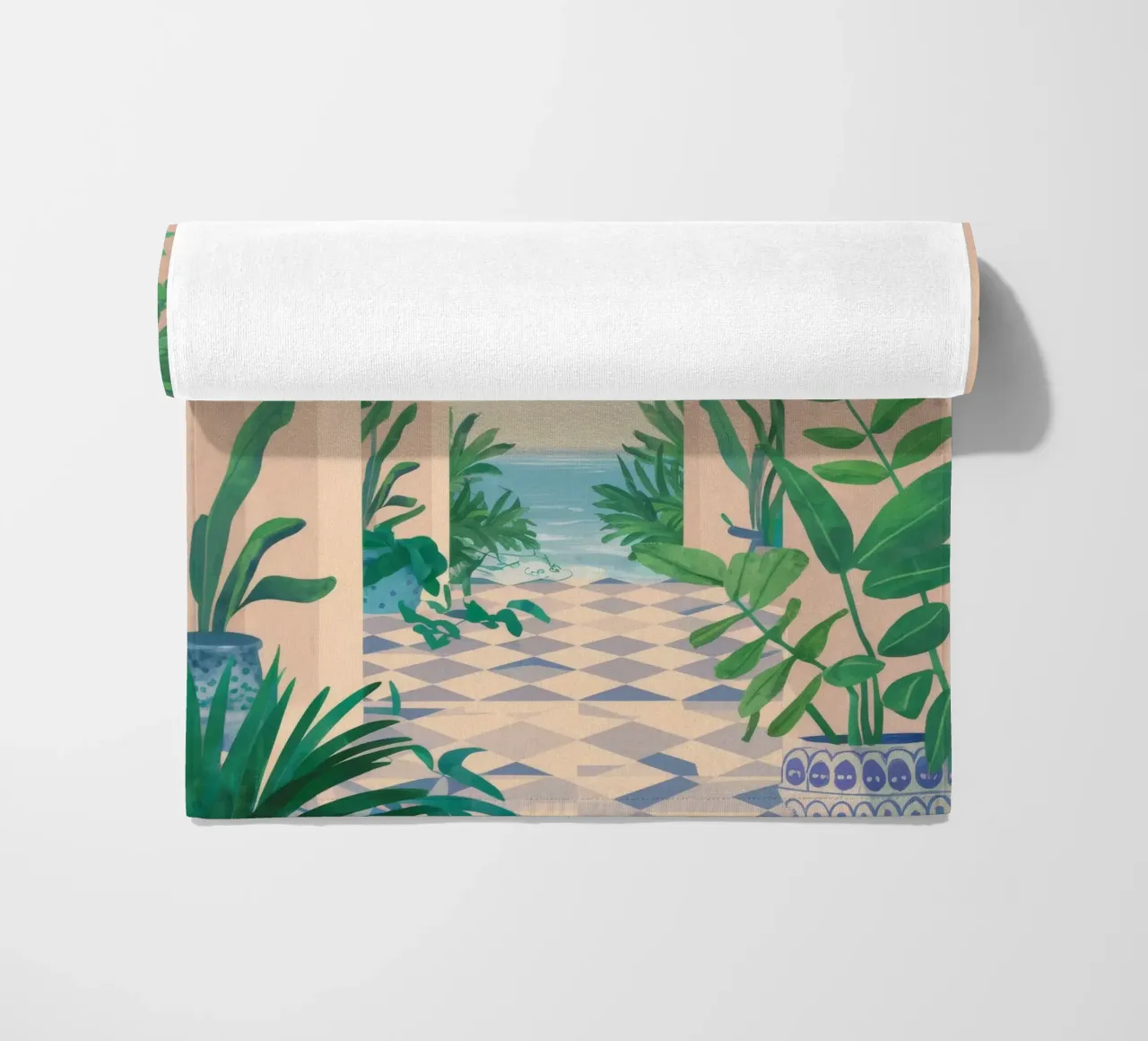 Verdant Archway Dream beach towel by Lumi Eyes