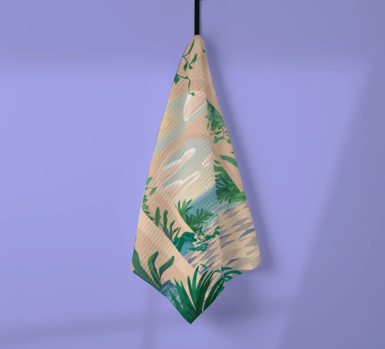Verdant Archway Dream tea towel by Lumi Eyes