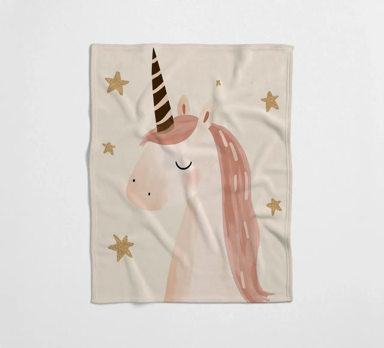 Impression licorne, art de la chambre d'enfant, décoration de la salle de jeux, art mural pour enfants plaid polaire de Little Lola
