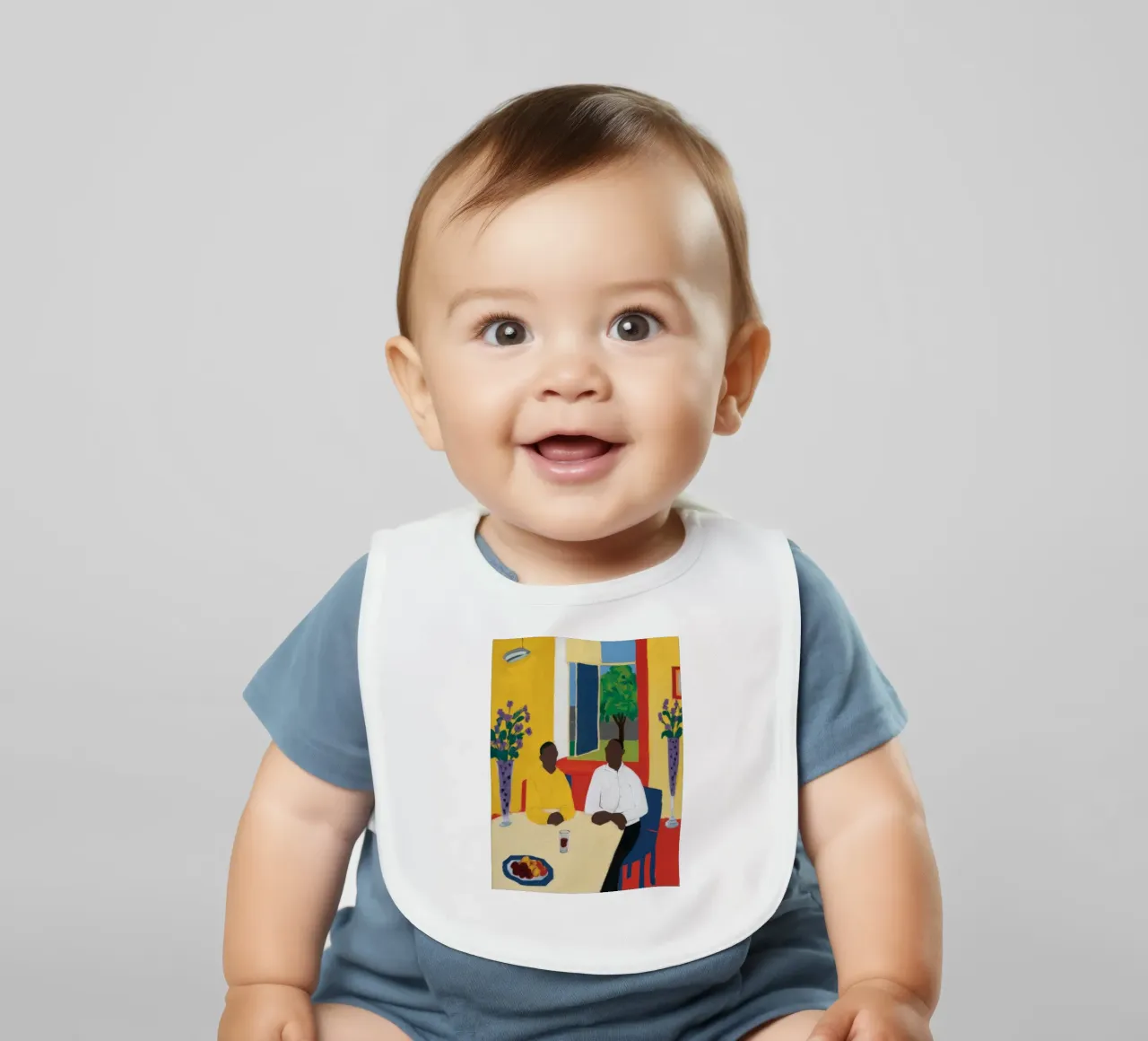 Gedeelde tafelgloed baby slabbetje van Lumi Eyes