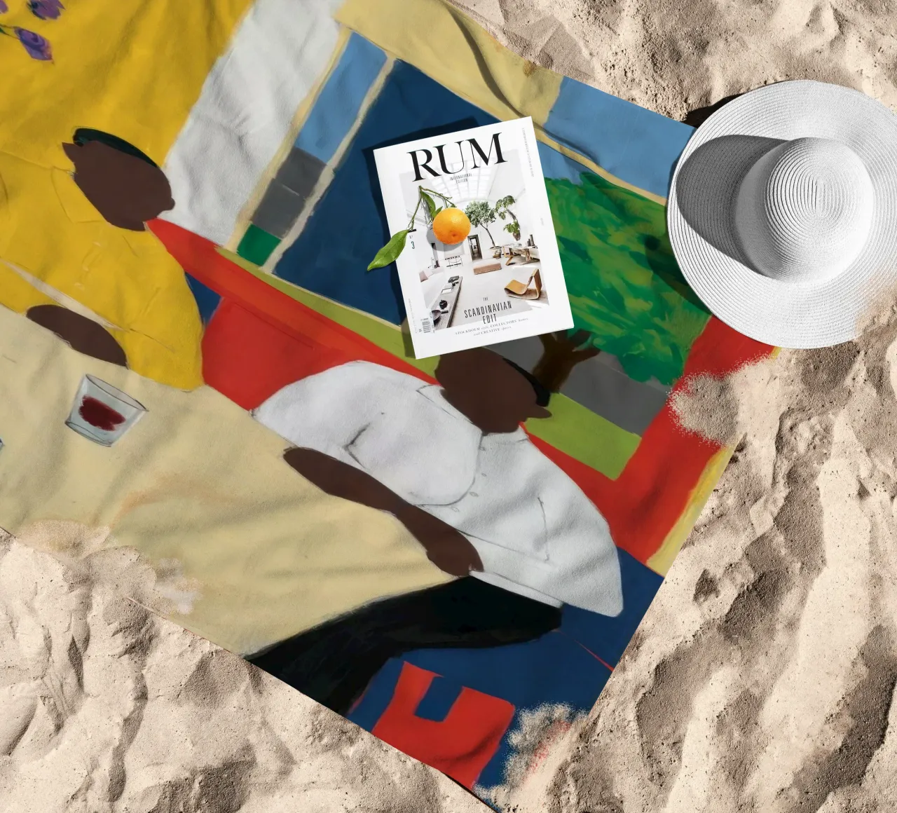 Shared Table Glow beach towel by Lumi Eyes