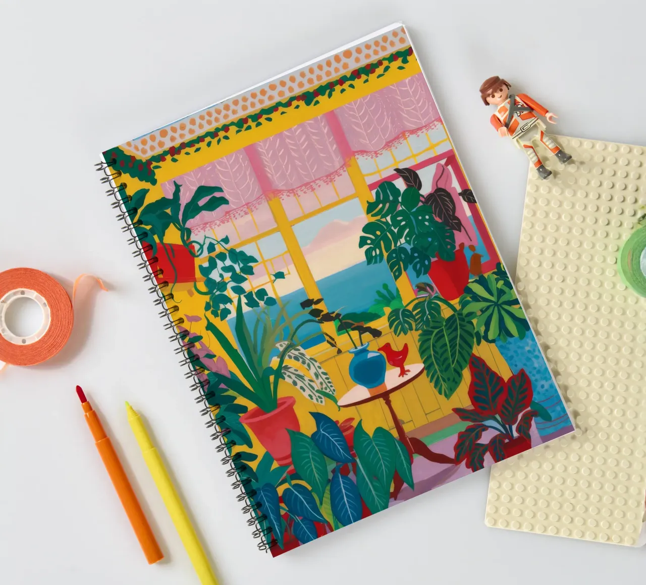Sunlit Plant Haven spiral notebook by Lumi Eyes