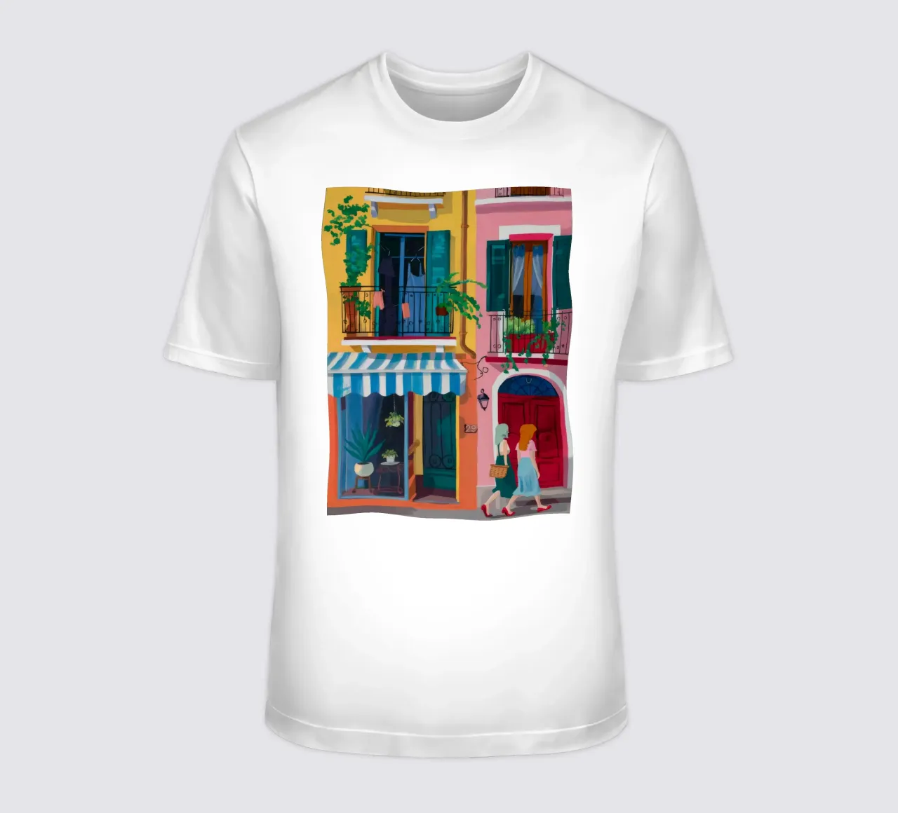 Cafe Bloom Street t-shirt by Lumi Eyes