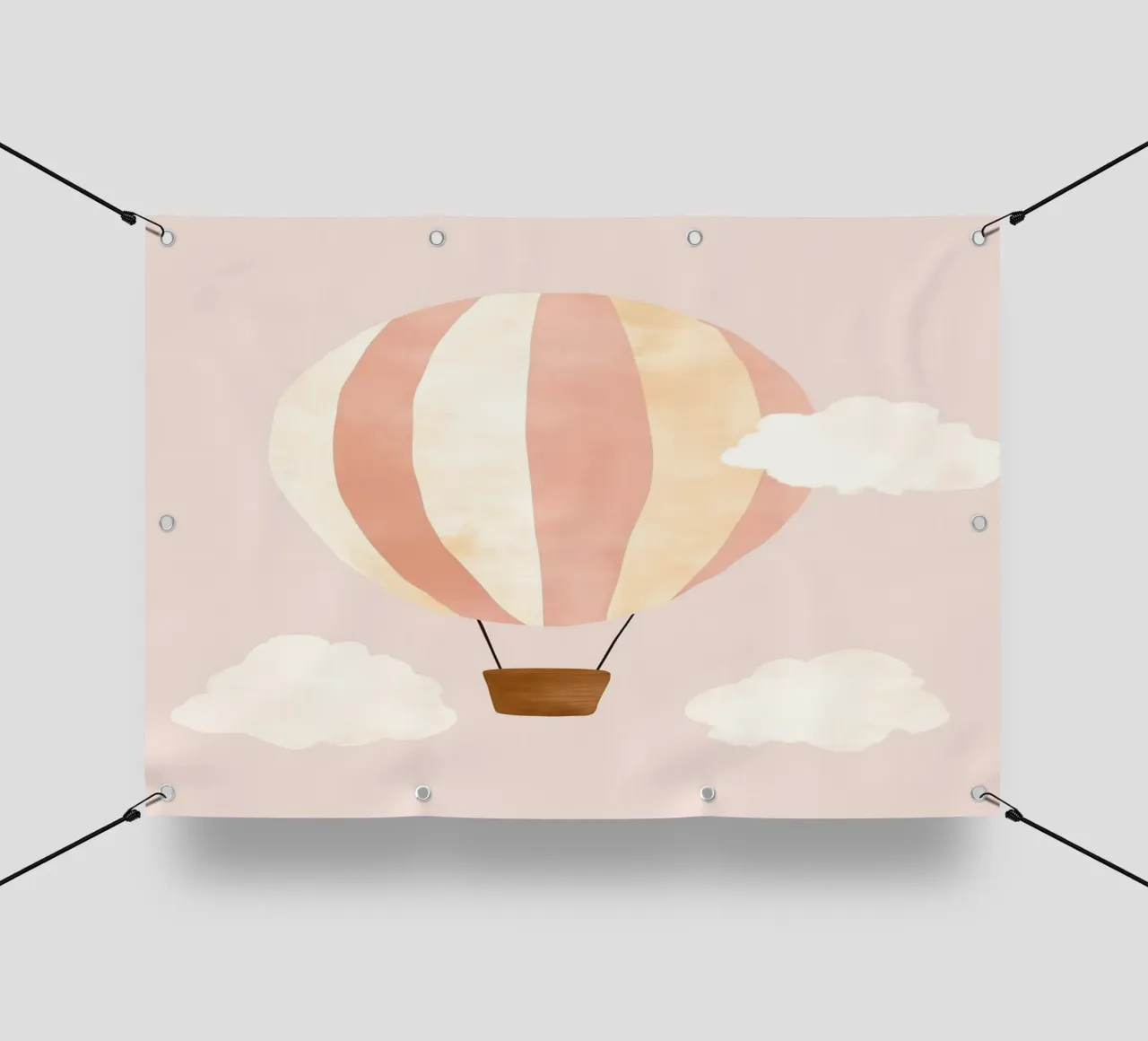 Mongolfiera, simpatica opera d'arte da parete per l'asilo nido telo in pvc da Little Lola