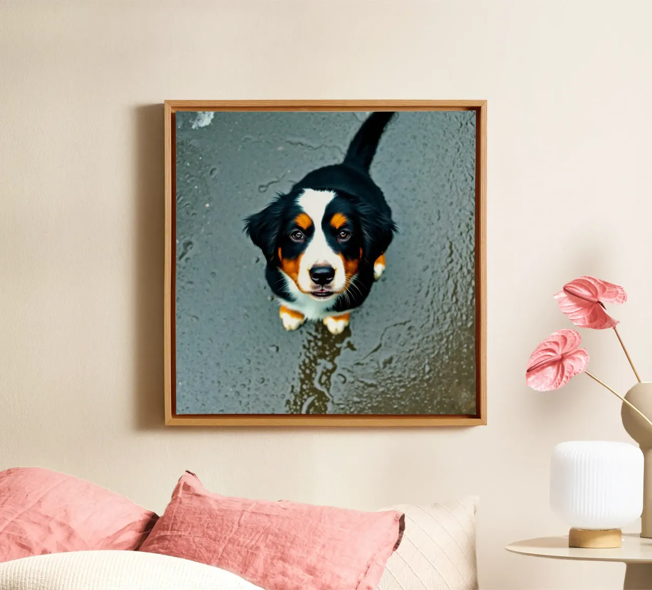 schattige puppy's #135 canvas met Baklijst van Yumis.Beargang.and.Me