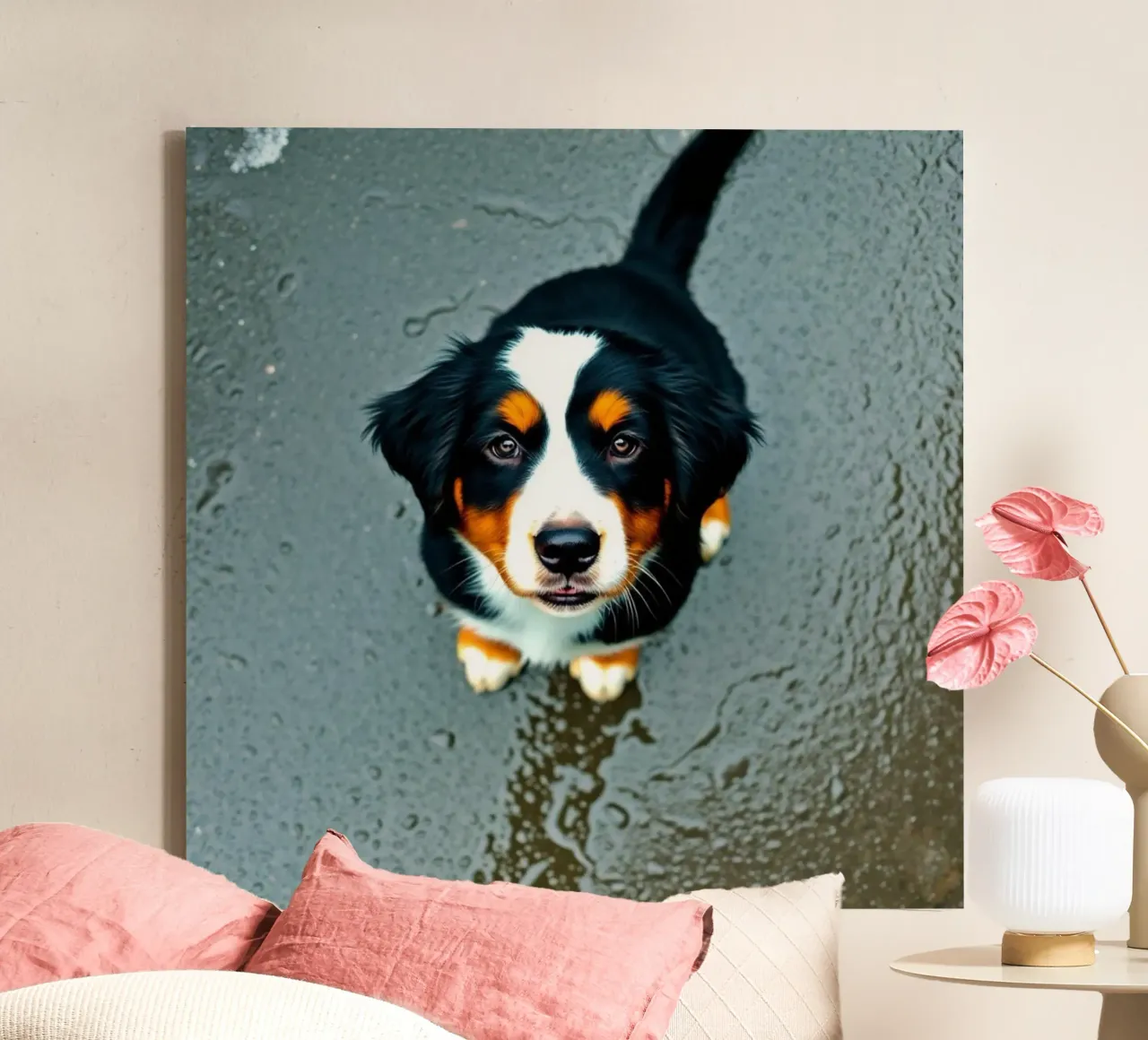 schattige puppy's #135 canvas met Baklijst van Yumis.Beargang.and.Me