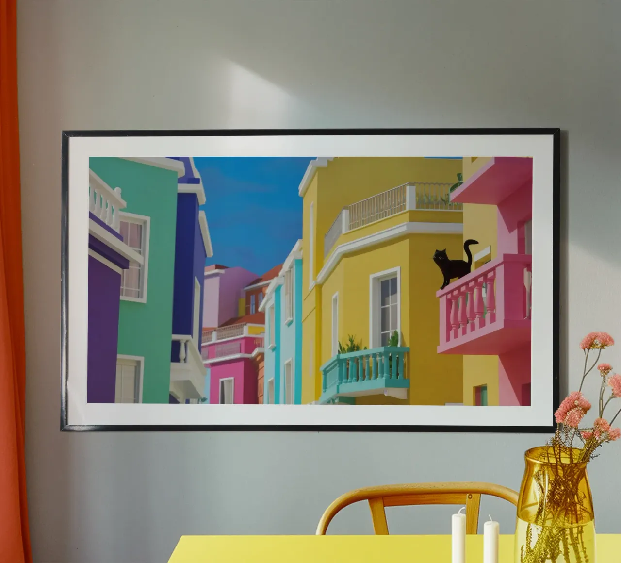 Tonalità del gatto di strada poster con telaio in plastica da Lumi Eyes