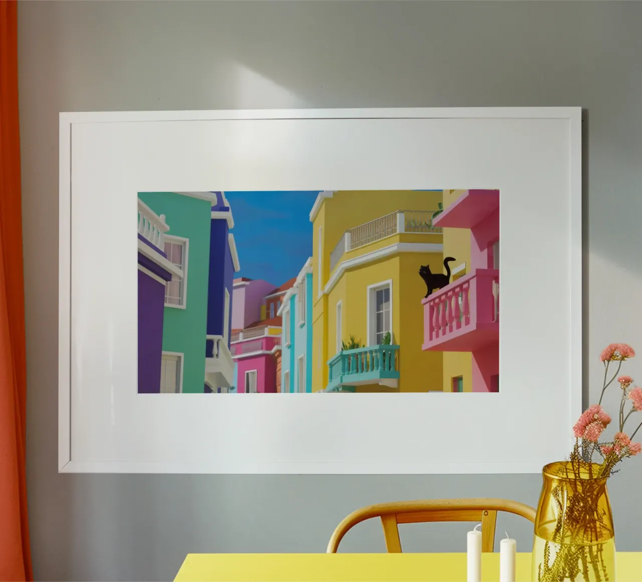 Tonalità del gatto di strada poster con telaio in plastica da Lumi Eyes