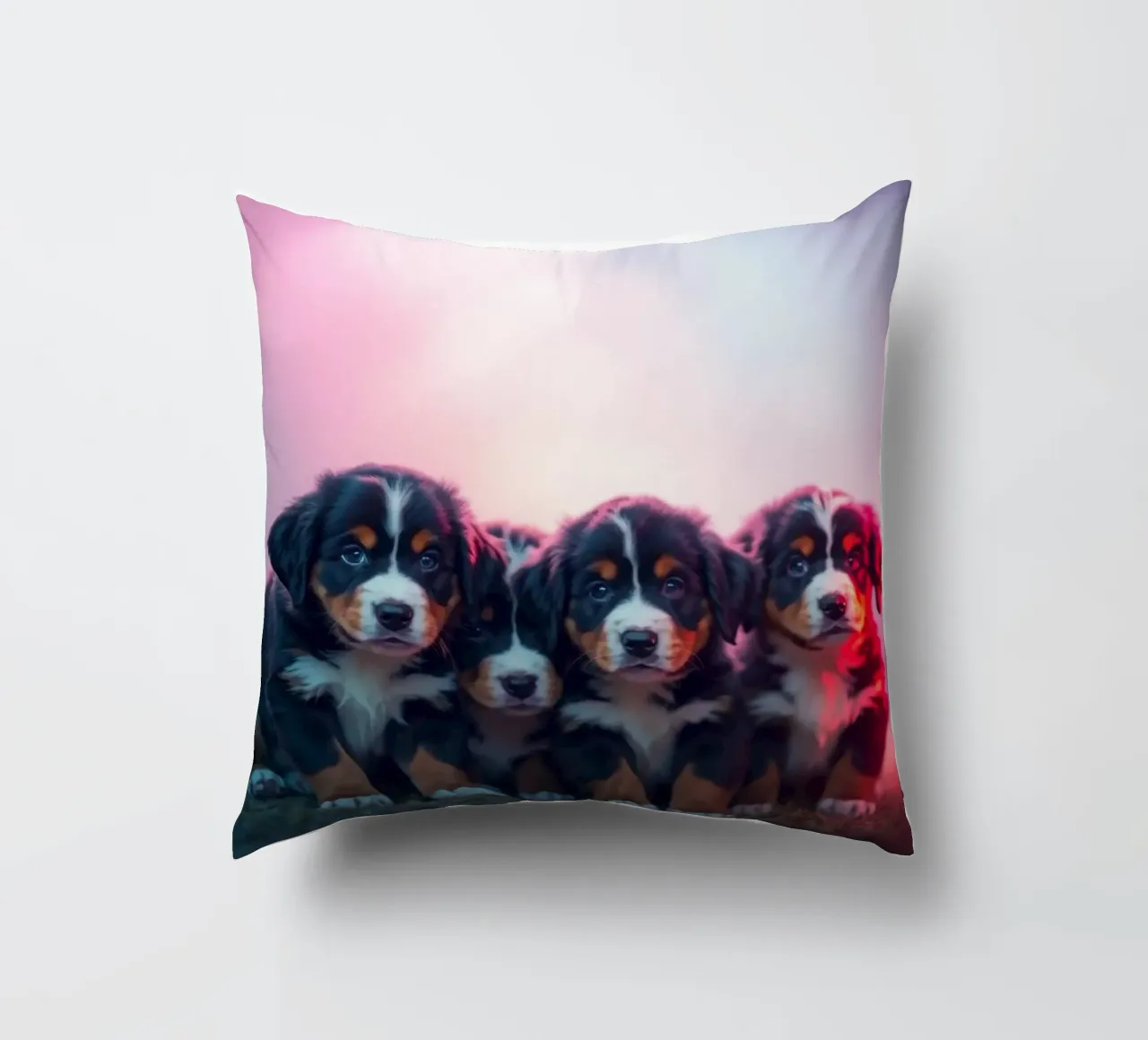 cute little puppies #136 decorative cushion by Yumis.Beargang.and.Me
