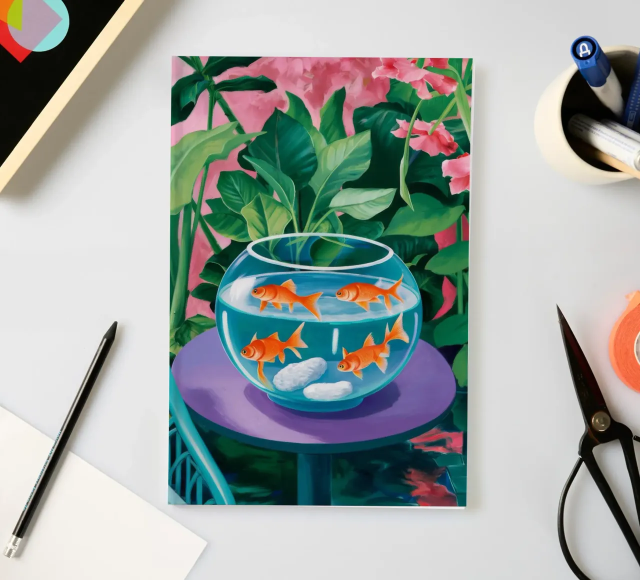 Goldfish Bloom Still notebook by Lumi Eyes