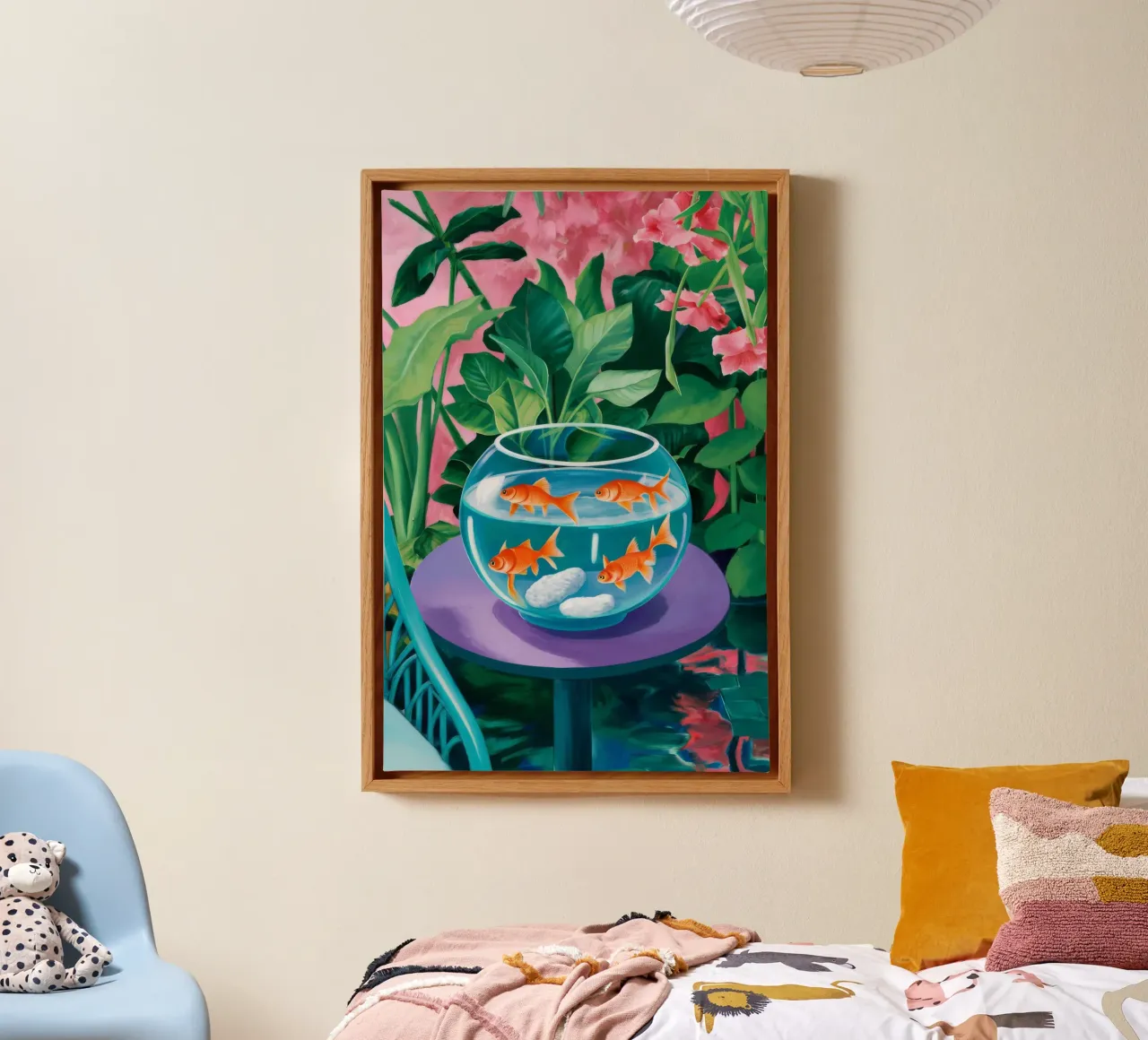 Goudvis Bloeit Nog canvas met Baklijst van Lumi Eyes