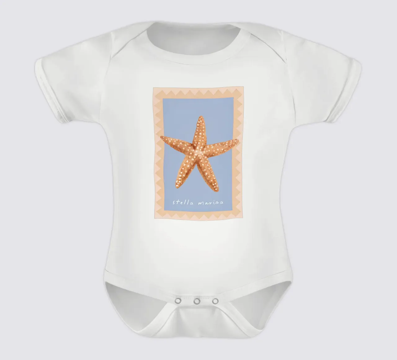Starfish Poster, La Dolce Vita, Summer Print, Travel Poster short-sleeve baby romper by DolceVita