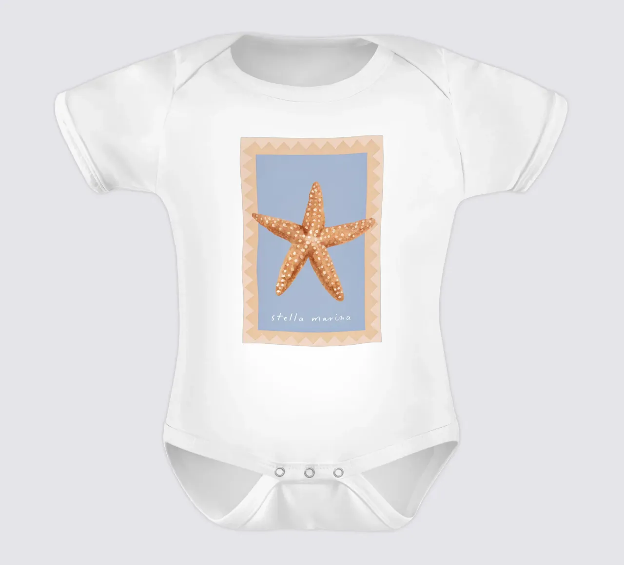 Starfish Poster, La Dolce Vita, Summer Print, Travel Poster short-sleeve baby romper by DolceVita