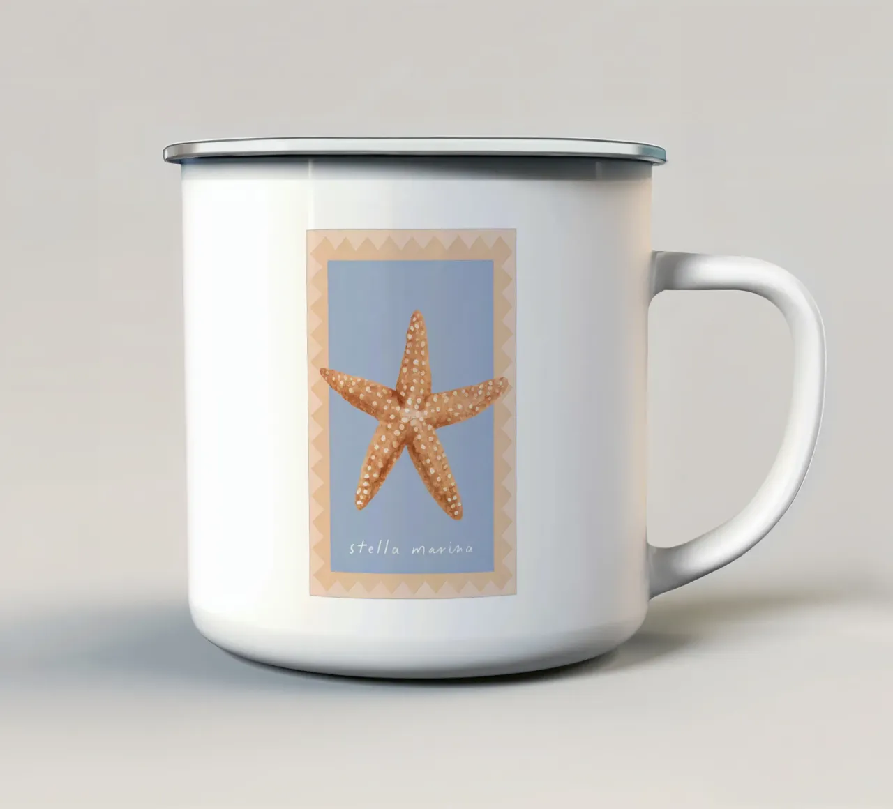 Starfish Poster, La Dolce Vita, Summer Print, Travel Poster enamel mug by DolceVita