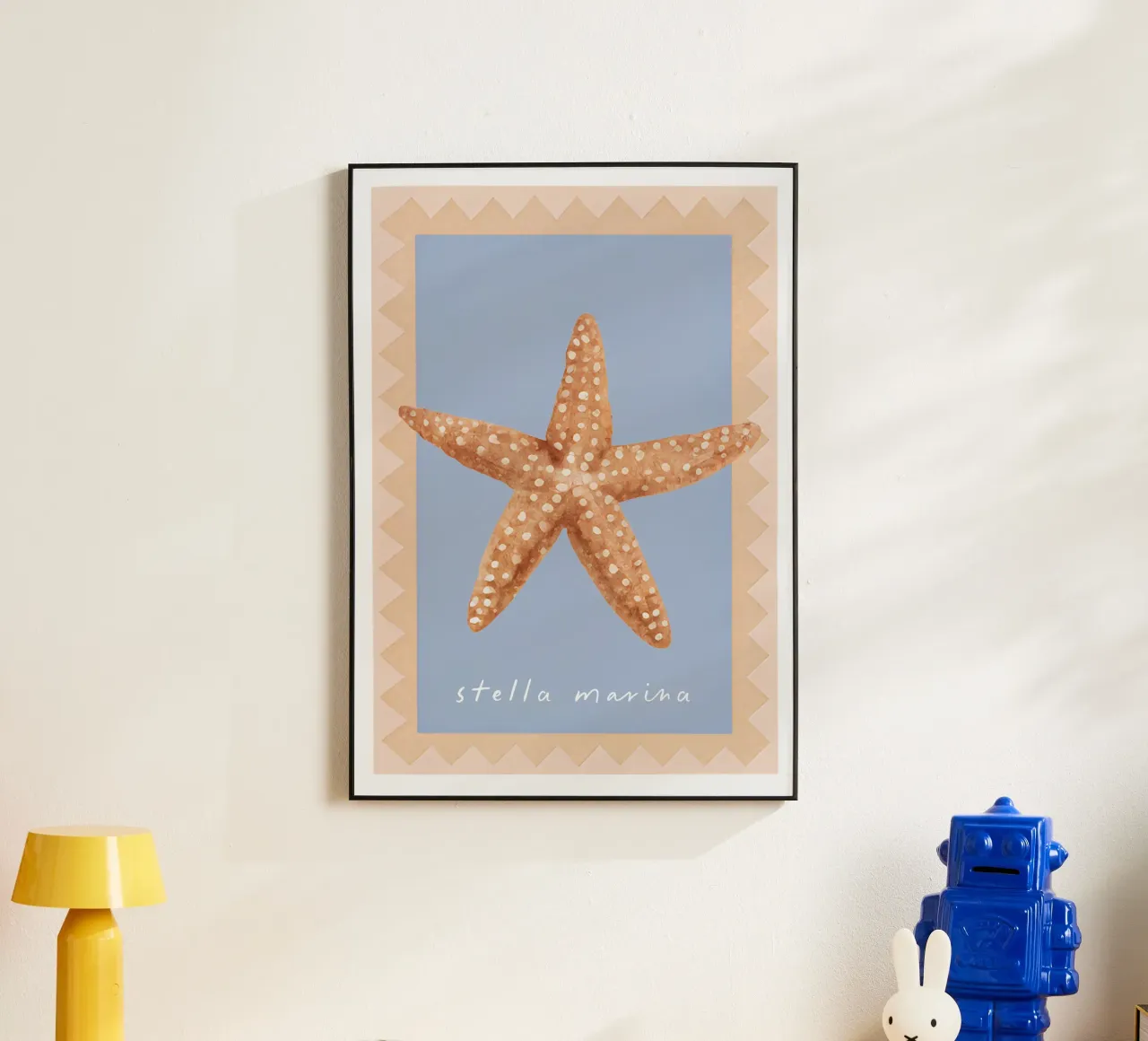 Starfish Poster, La Dolce Vita, Summer Print, Travel Poster alu-dibond by DolceVita