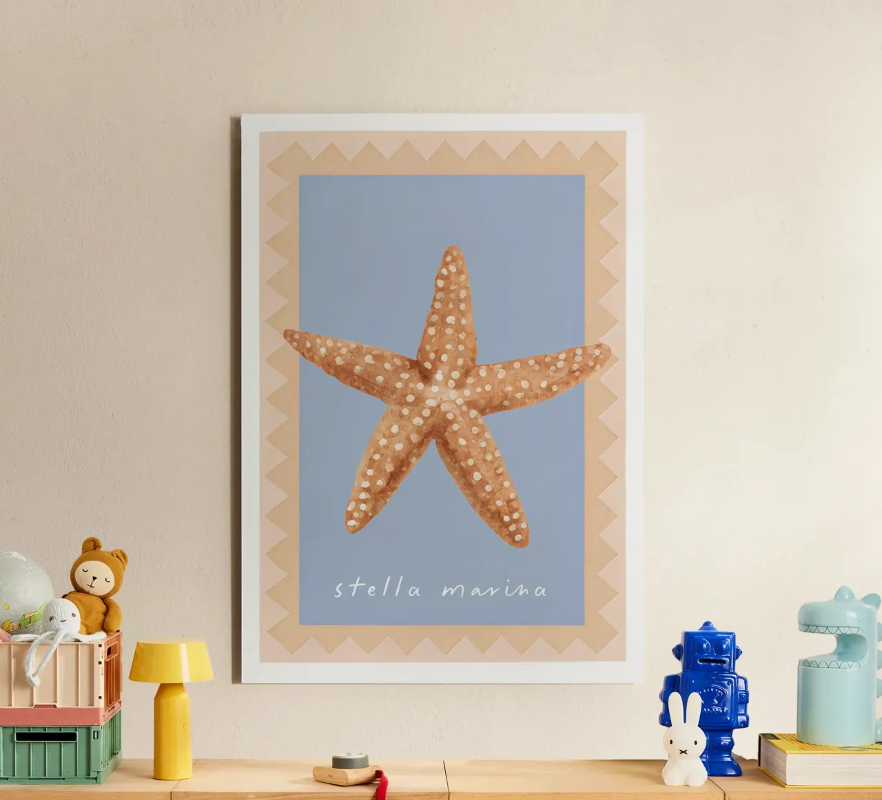 Starfish Poster, La Dolce Vita, Summer Print, Travel Poster alu-dibond by DolceVita
