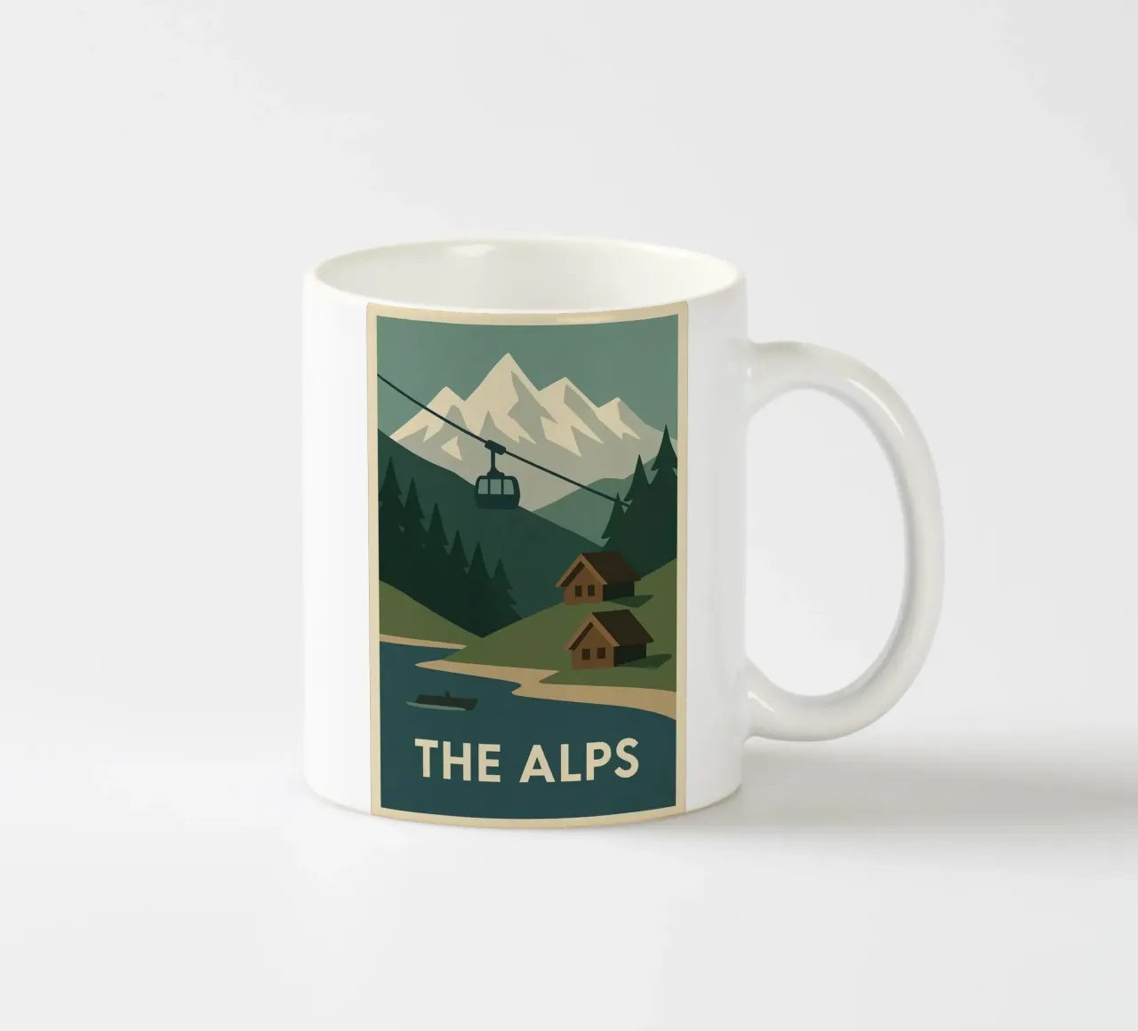 Le Alpi - Silenzio, Cabine e Sommelier tazza in ceramica da JETLAG | affiches voyage