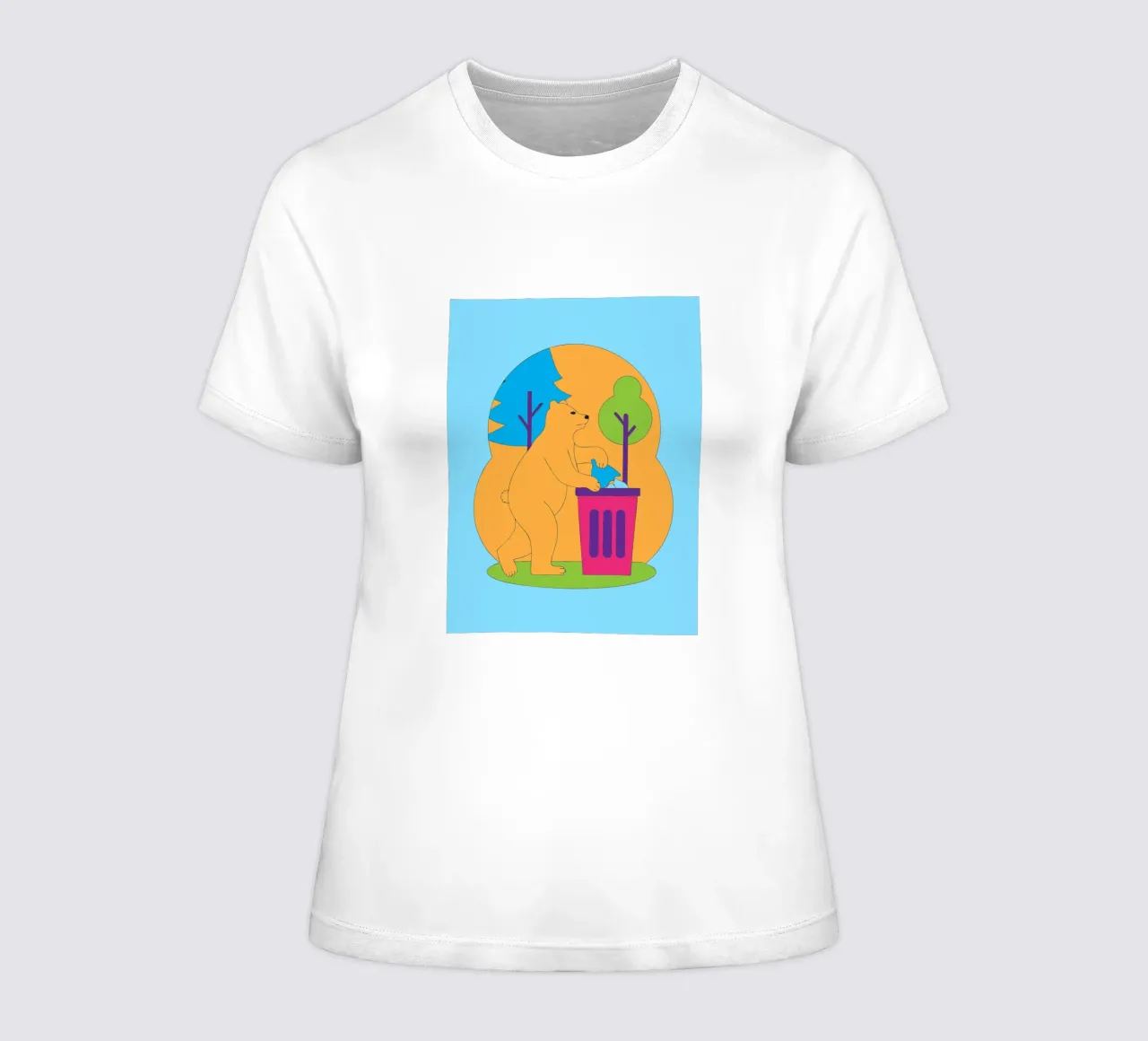L'orso getta la spazzatura t-shirt da donna da OUR SHOP