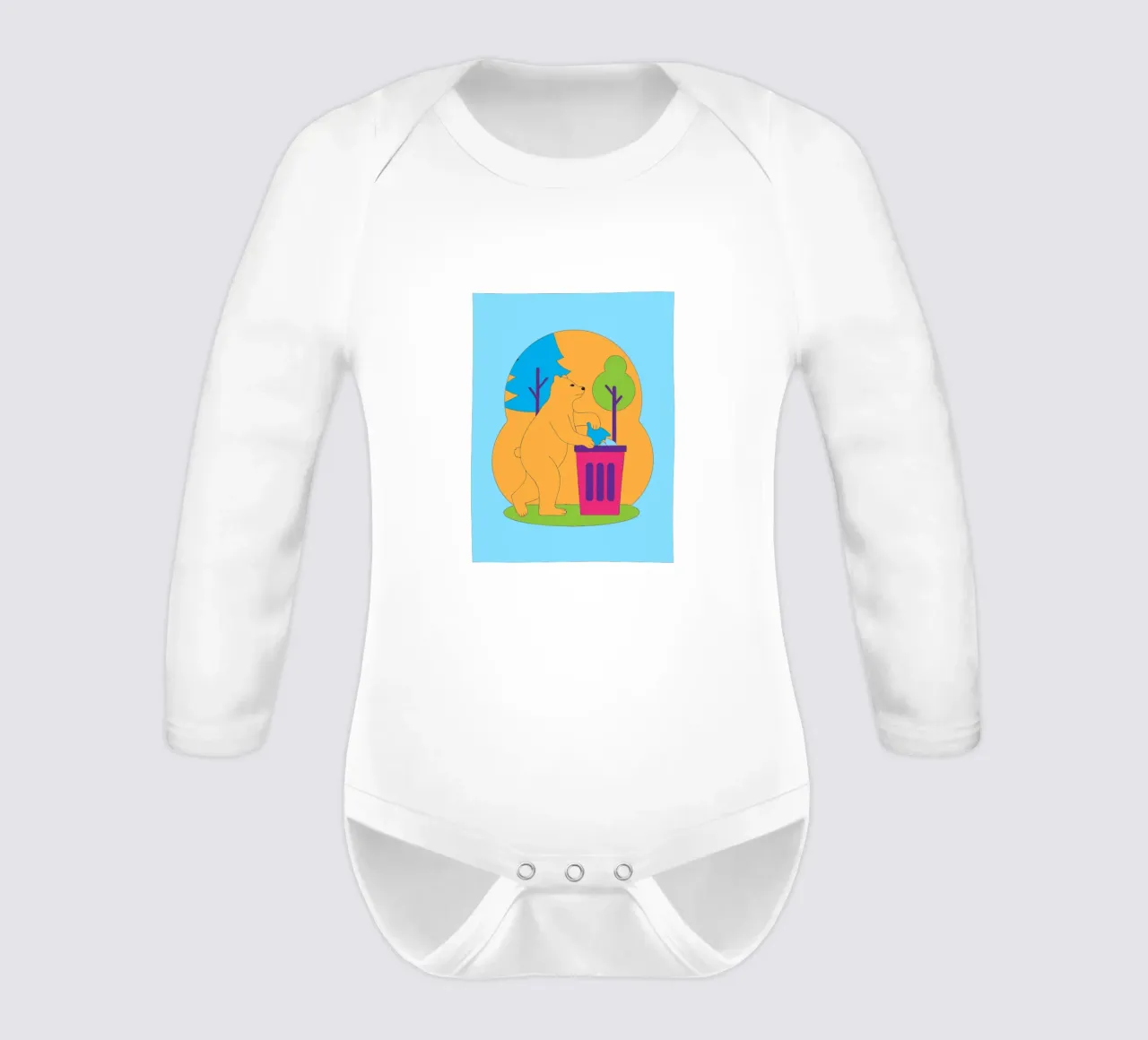 L'orso getta la spazzatura body neonato maniche lunghe da OUR SHOP