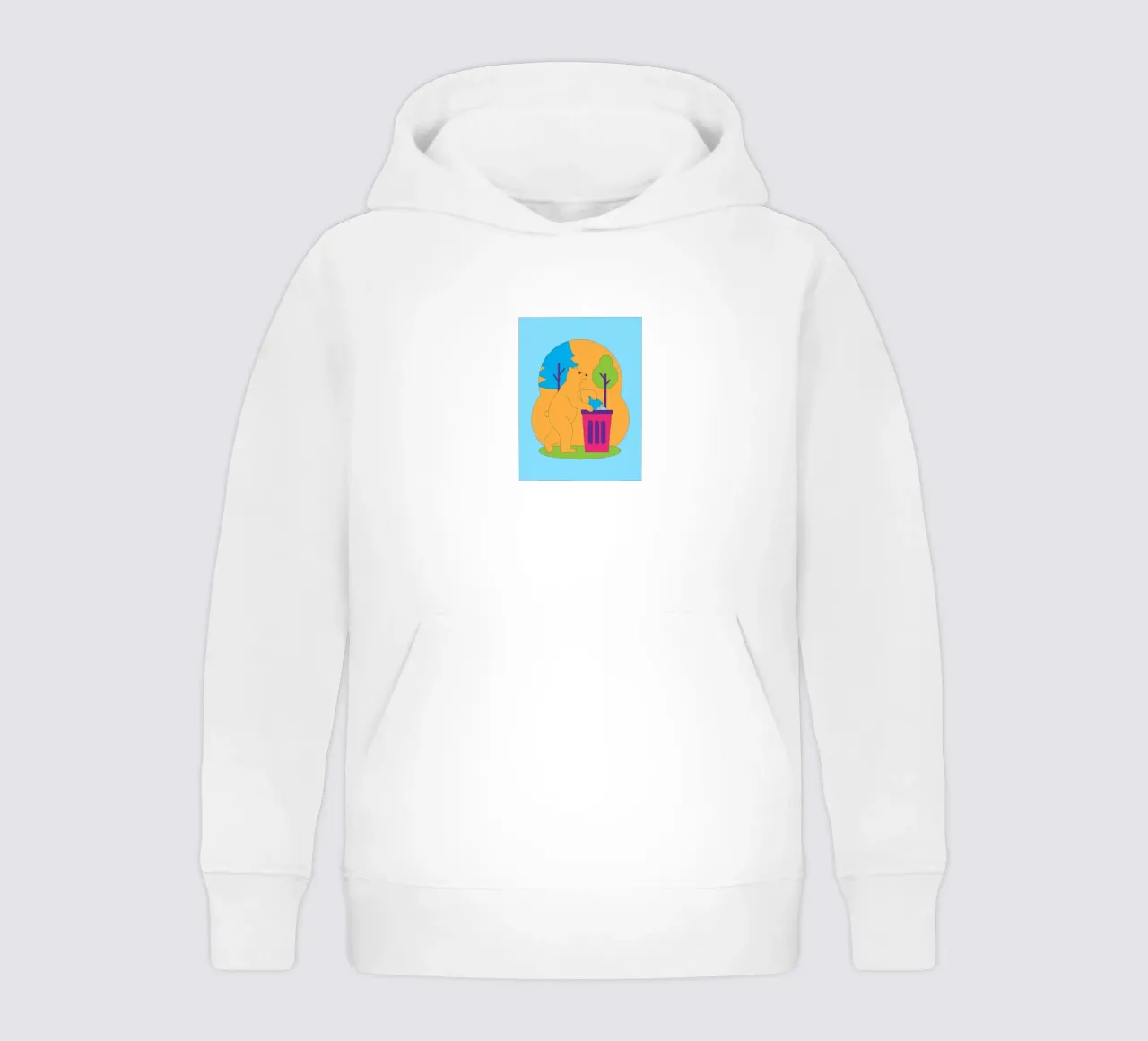 L'orso getta la spazzatura felpa bambino con cappuccio da OUR SHOP
