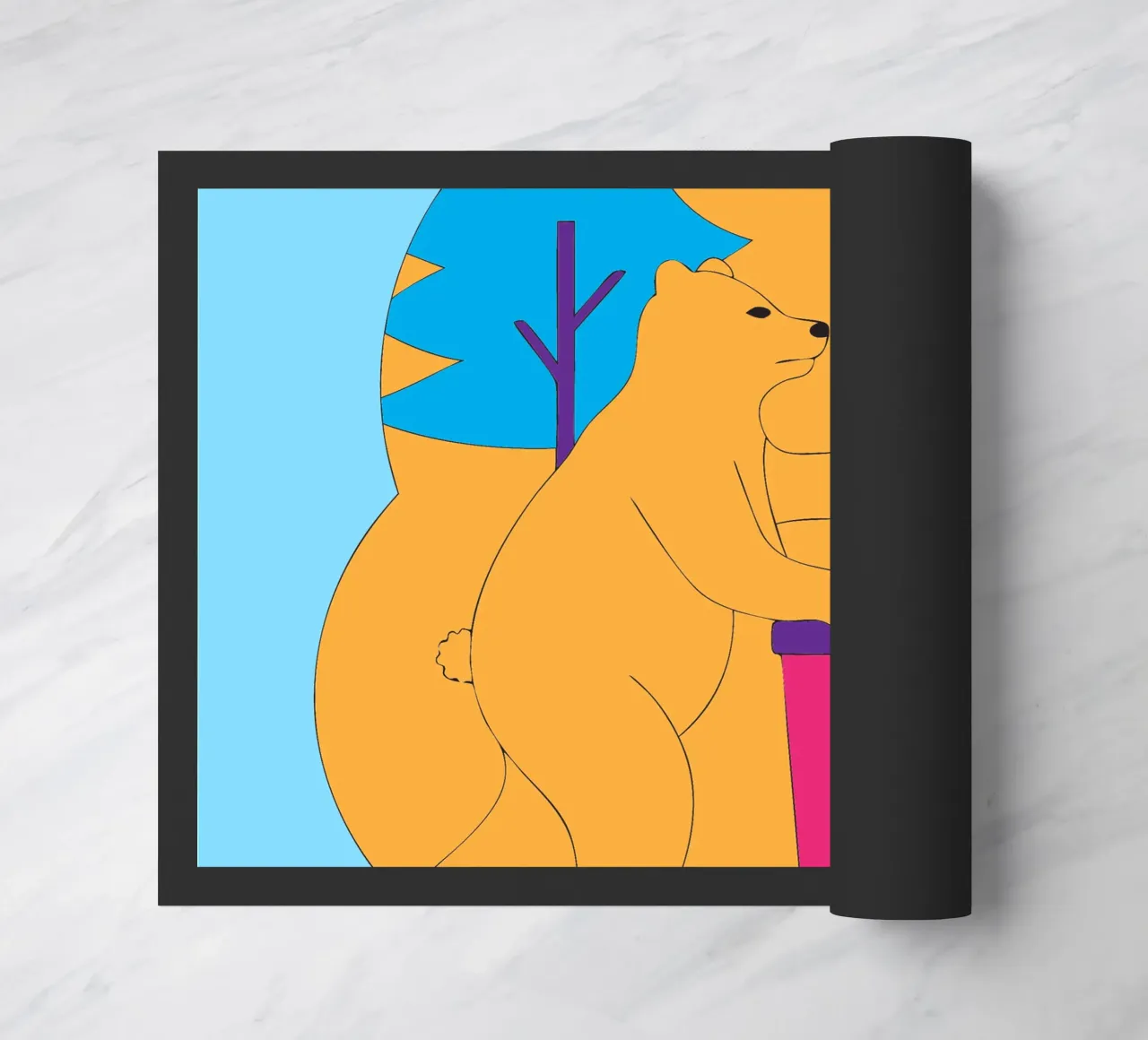 Bear Throws Trash doormat by OUR SHOP