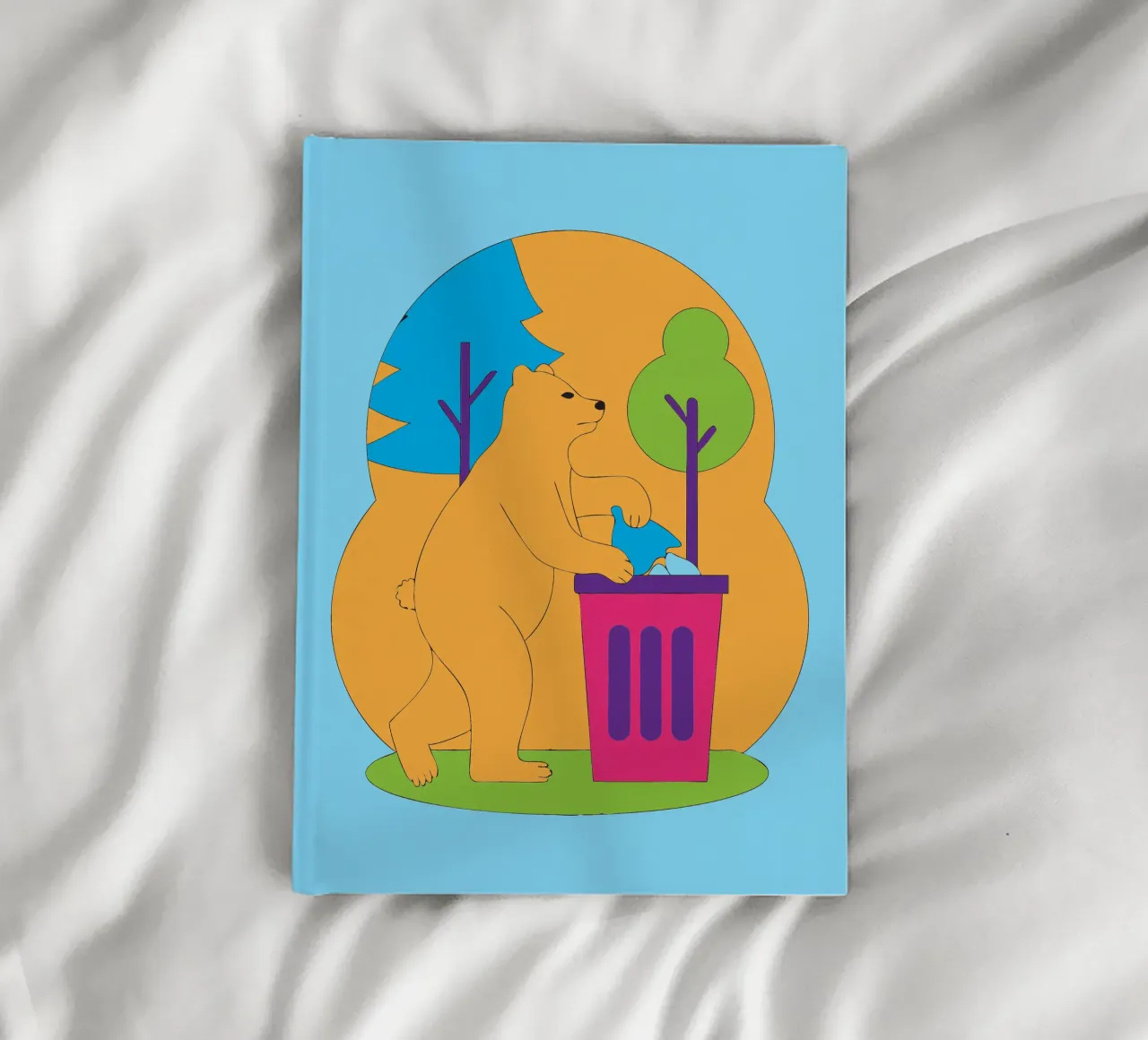 Bear Throws Trash notebook by OUR SHOP