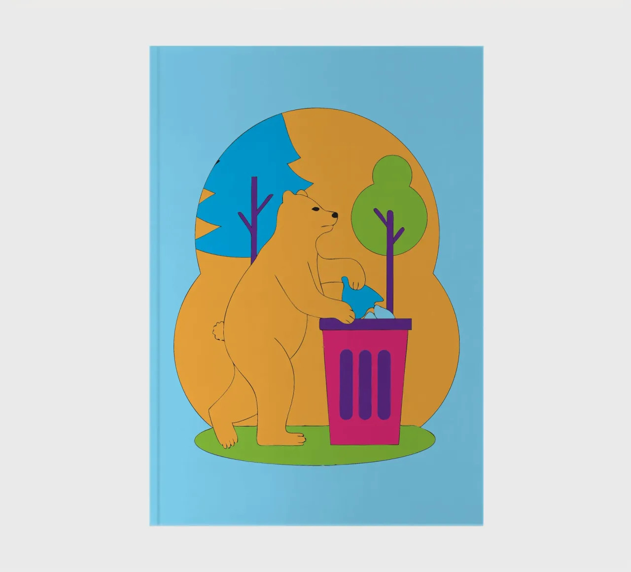 Bear Throws Trash notebook by OUR SHOP